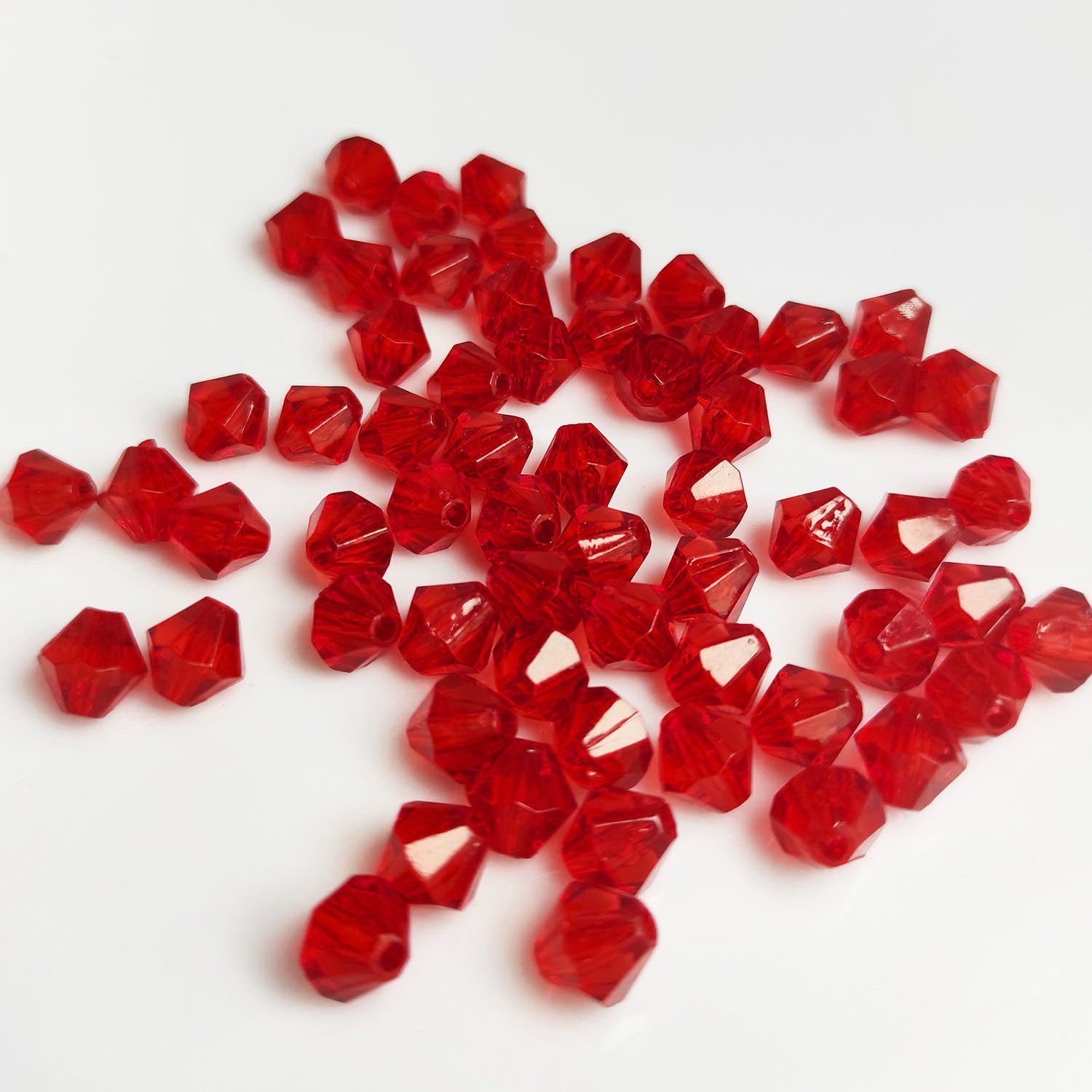 Kopper-24 Bastelperlen Doppelkegel Bicone 100 Stück Acryl Perlen Kristall Lose Perlen mit Loc