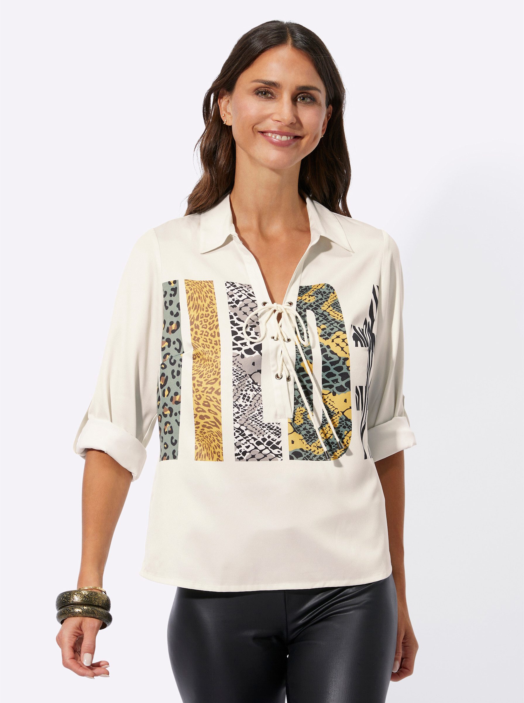 Klassische Bluse Bluse Langarm