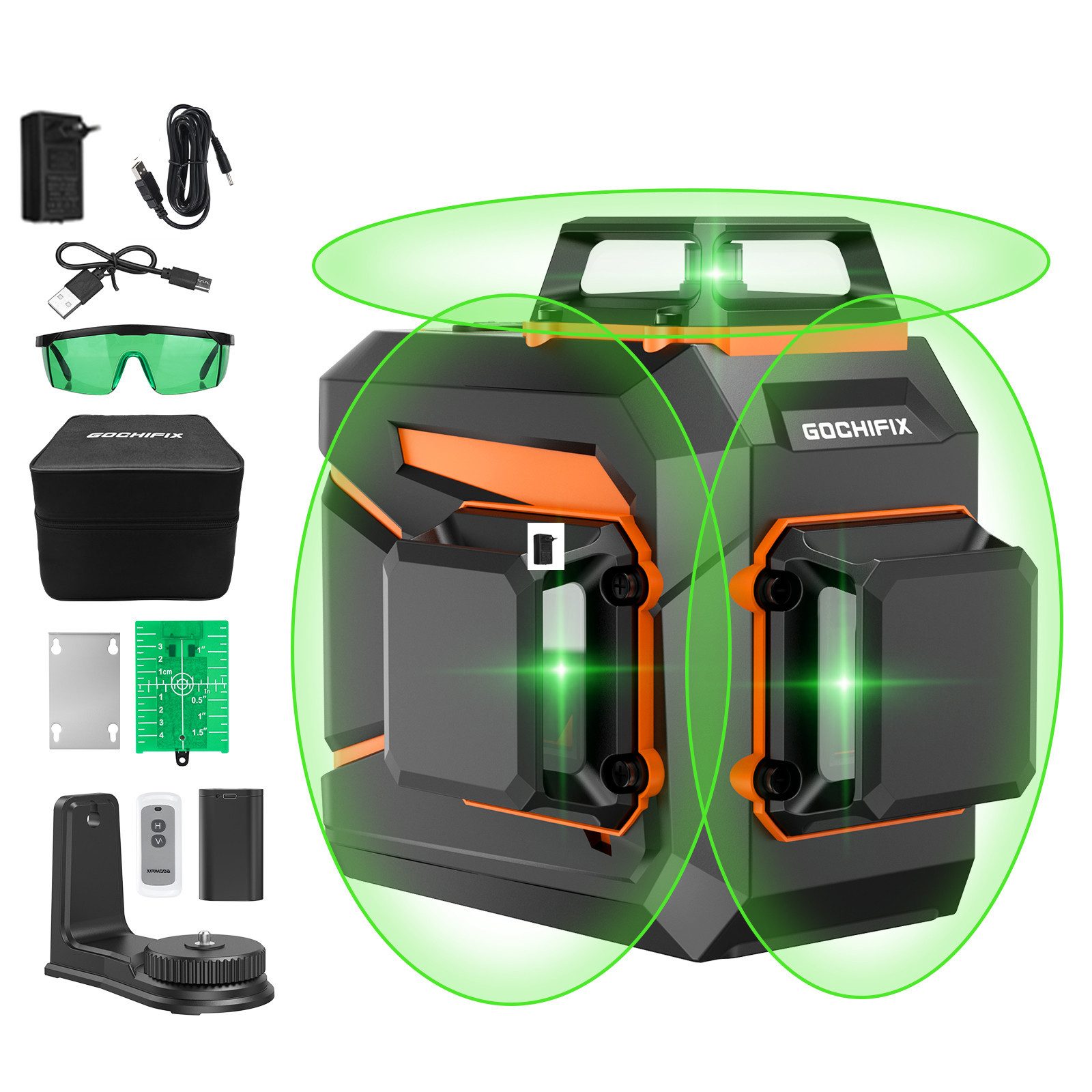 MECO Laserwasserwaage, (3x360° Kreuzlinienlaser 12 Linienlaser grüne Linien günstig online kaufen