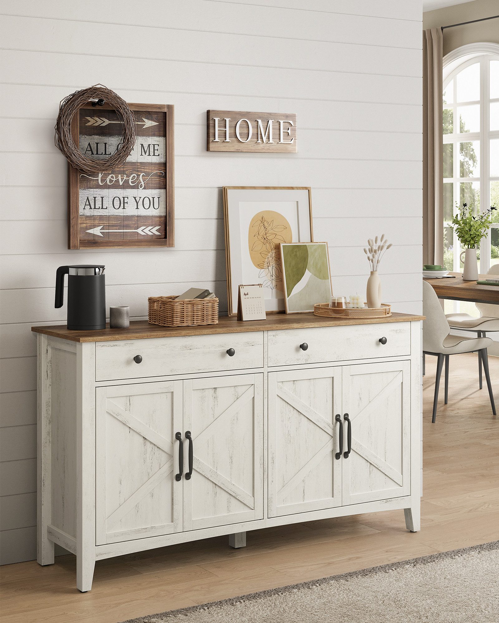 VASAGLE Sideboard Küchenschrank (Sideboard mit Schubladen, Aufbewahrungssch günstig online kaufen