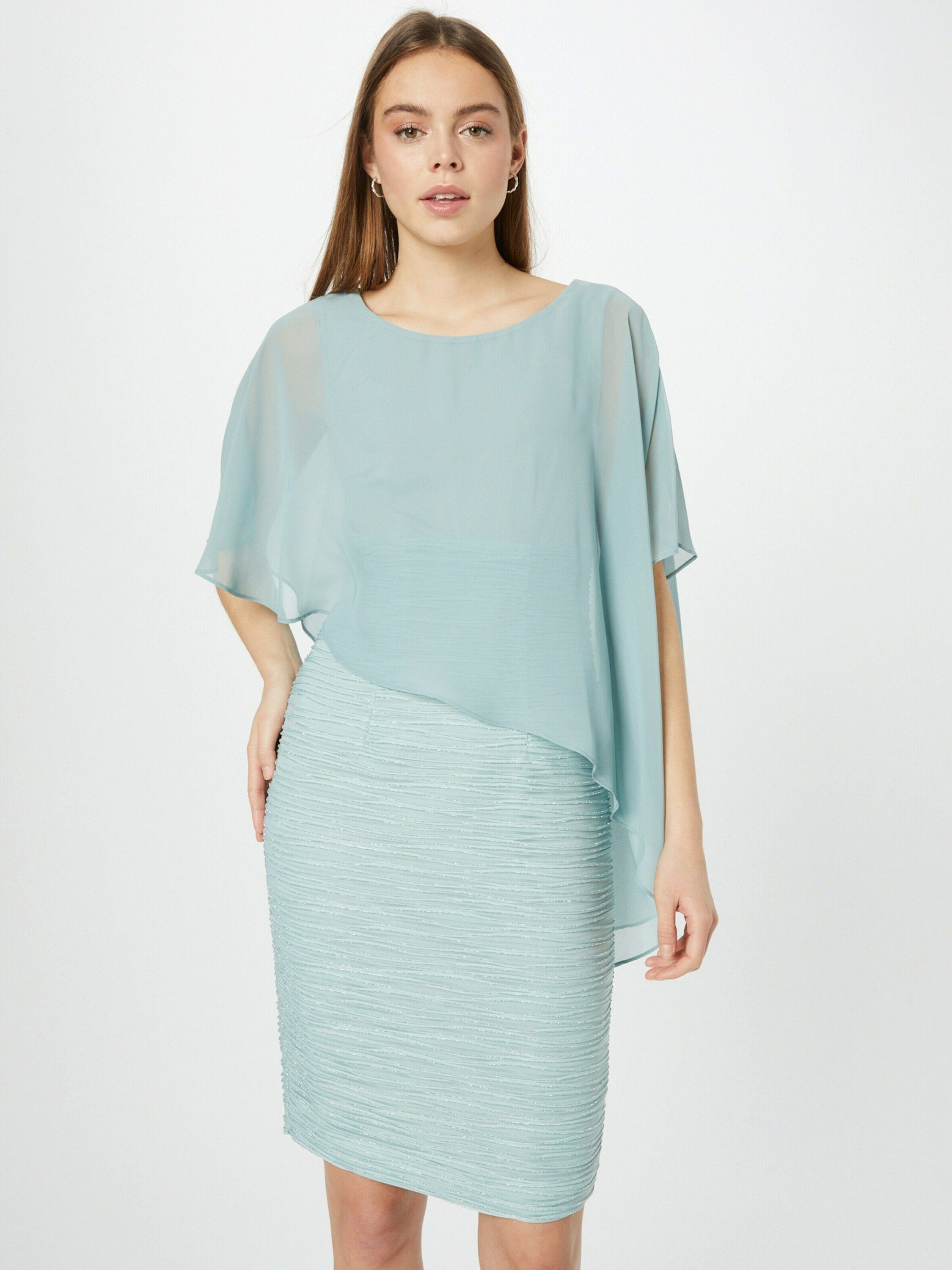 SWING Cocktailkleid Plain/ohne (1-tlg) Volant aqua Details