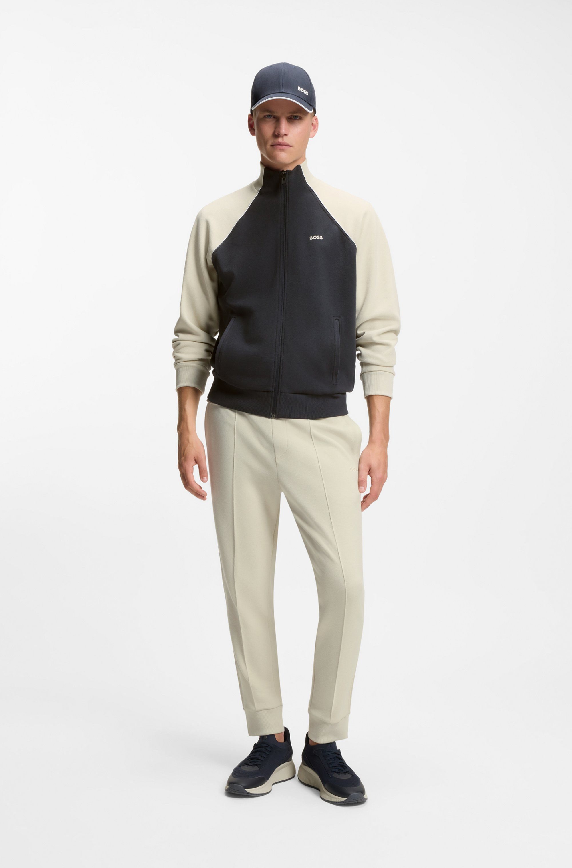 BOSS GREEN Sweatjacke Skaz mit Markenlabel