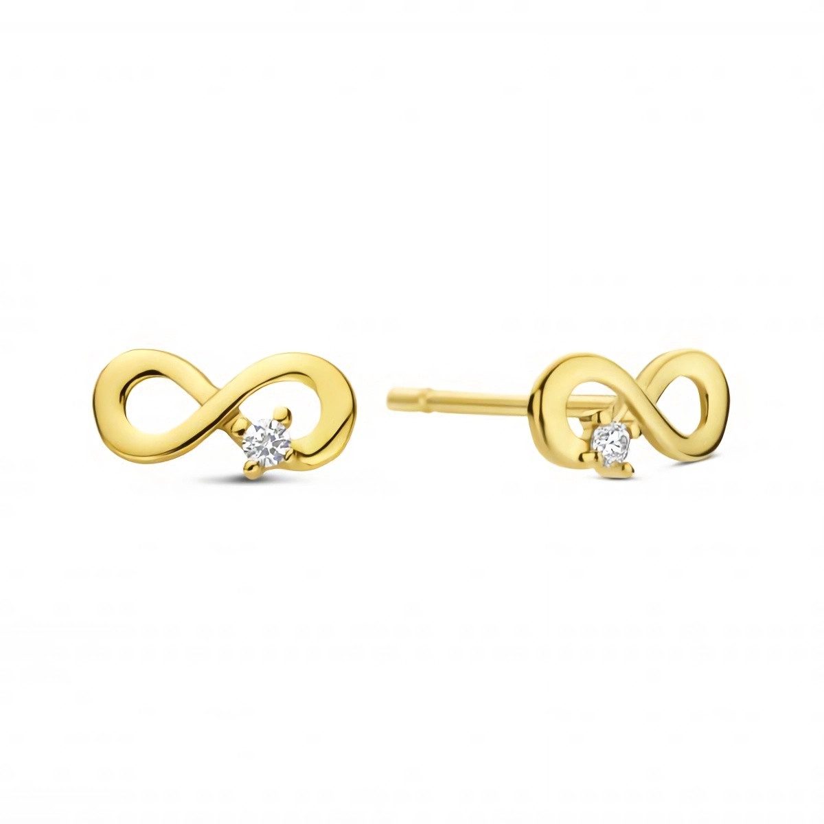 NICEANDnoble Paar Ohrstecker 585er Gelbgold zierliche Ohrstecker Infinity Z günstig online kaufen