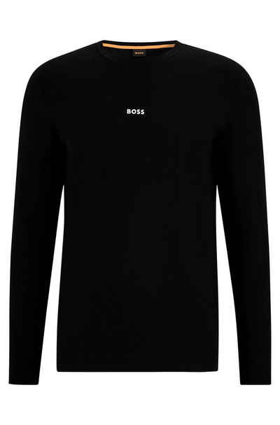 BOSS by HUGO BOSS Synthetik Slim-Fit T-Shirt aus komfortablem Stretch-Gewebe mit Logo-Detail in Schwarz für Herren Herren T-Shirts BOSS by HUGO BOSS T-Shirts 