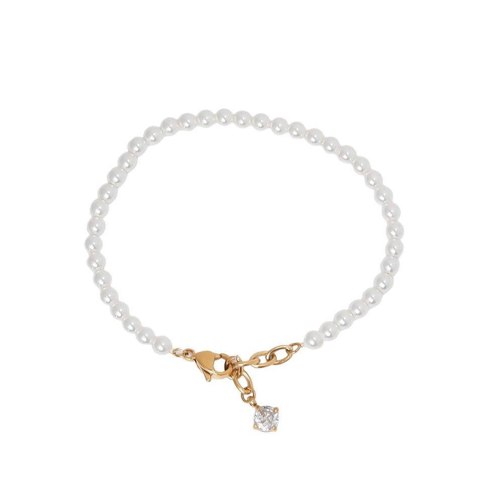 SHELAGO Armkette - Perlenarmband Damen - verstellbar, weiß, elegant & modern (Armkette, 1-tlg., inkl. Schmuckverpackung), Verstellbare Länge - vielseitig kombinierbar - elegant & modern