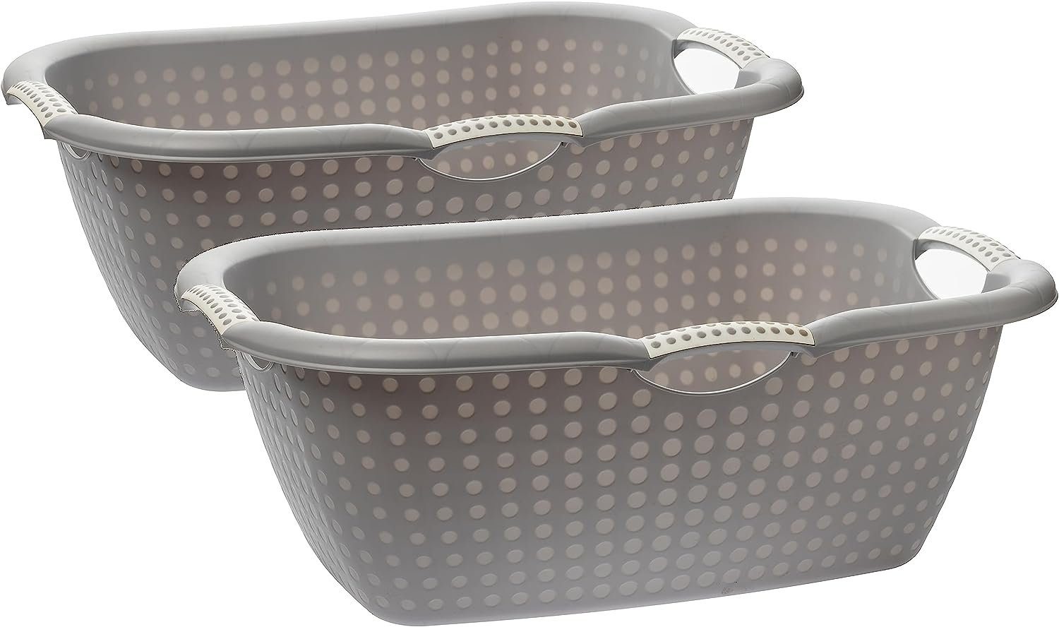 Wäschewanne Wäschewanne groß XL, Wäschekorb, geschlossen mit ergonomischen Griffen
