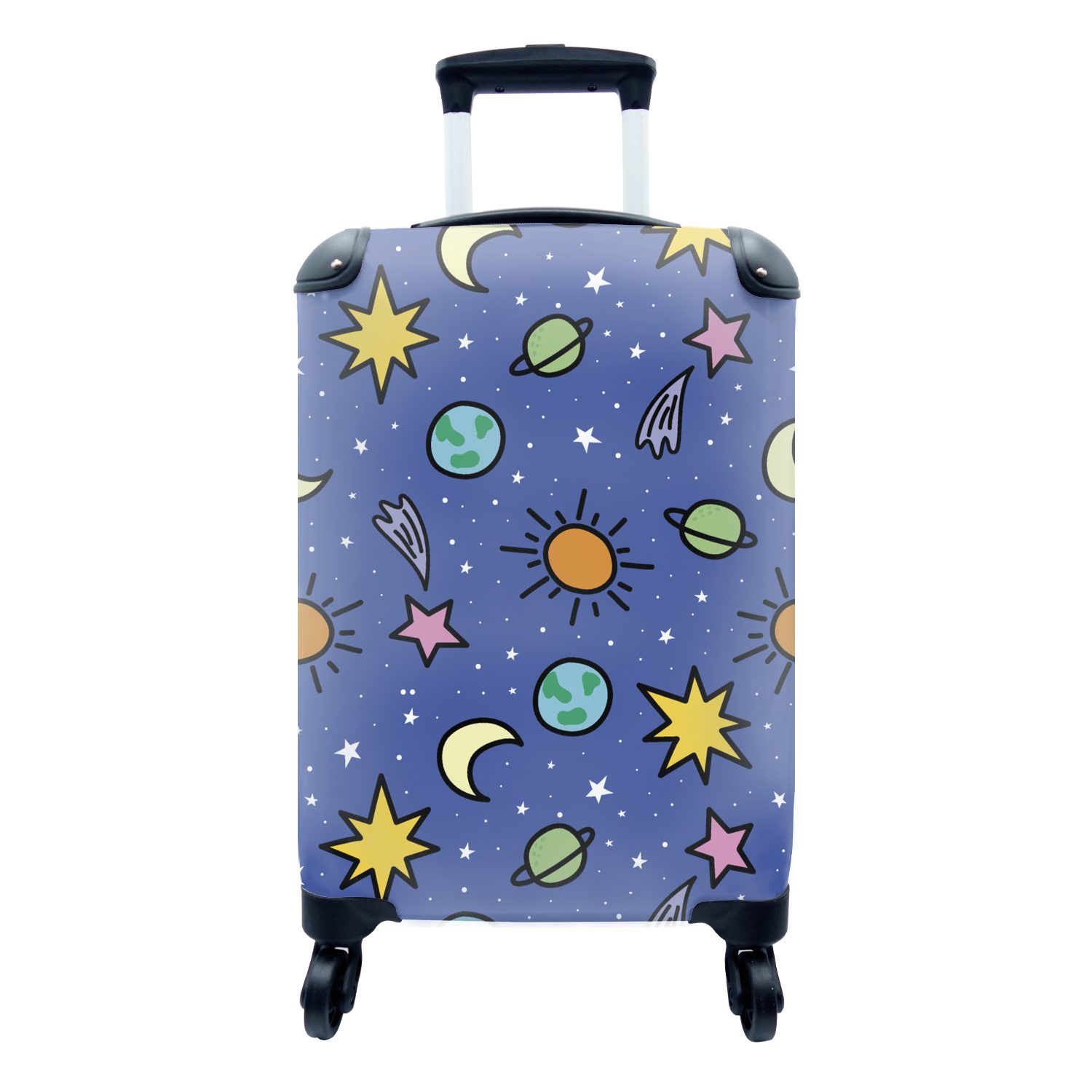 - Rollen, Trolley, Planeten Reisekoffer Ferien, MuchoWow Handgepäck mit 4 Sterne für - Handgepäckkoffer Reisetasche Design, rollen,