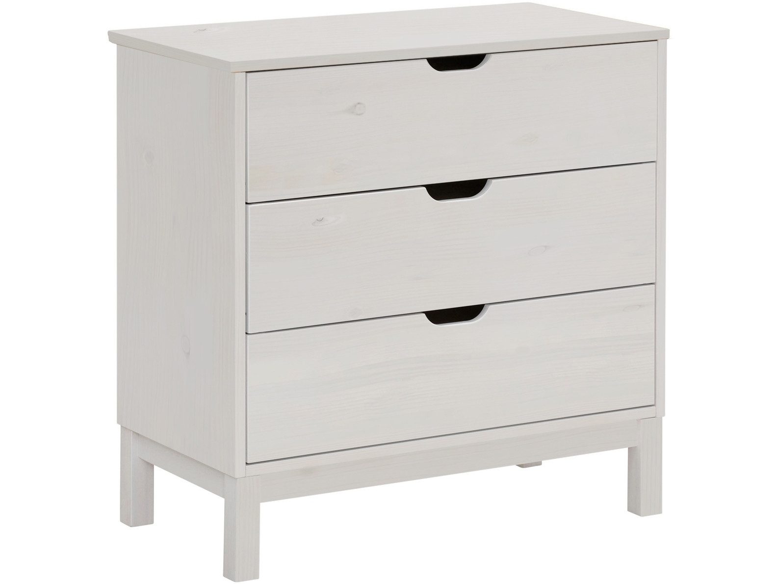 freiraum Schubkastenkommode Schubkastenkommode >Poznan< 3 Schubladen in Weiß / Honig, Kiefer/MDF, 3 Schubladen in Weiß, Kiefer/MDF - 76x75x39cm (BxHxT)