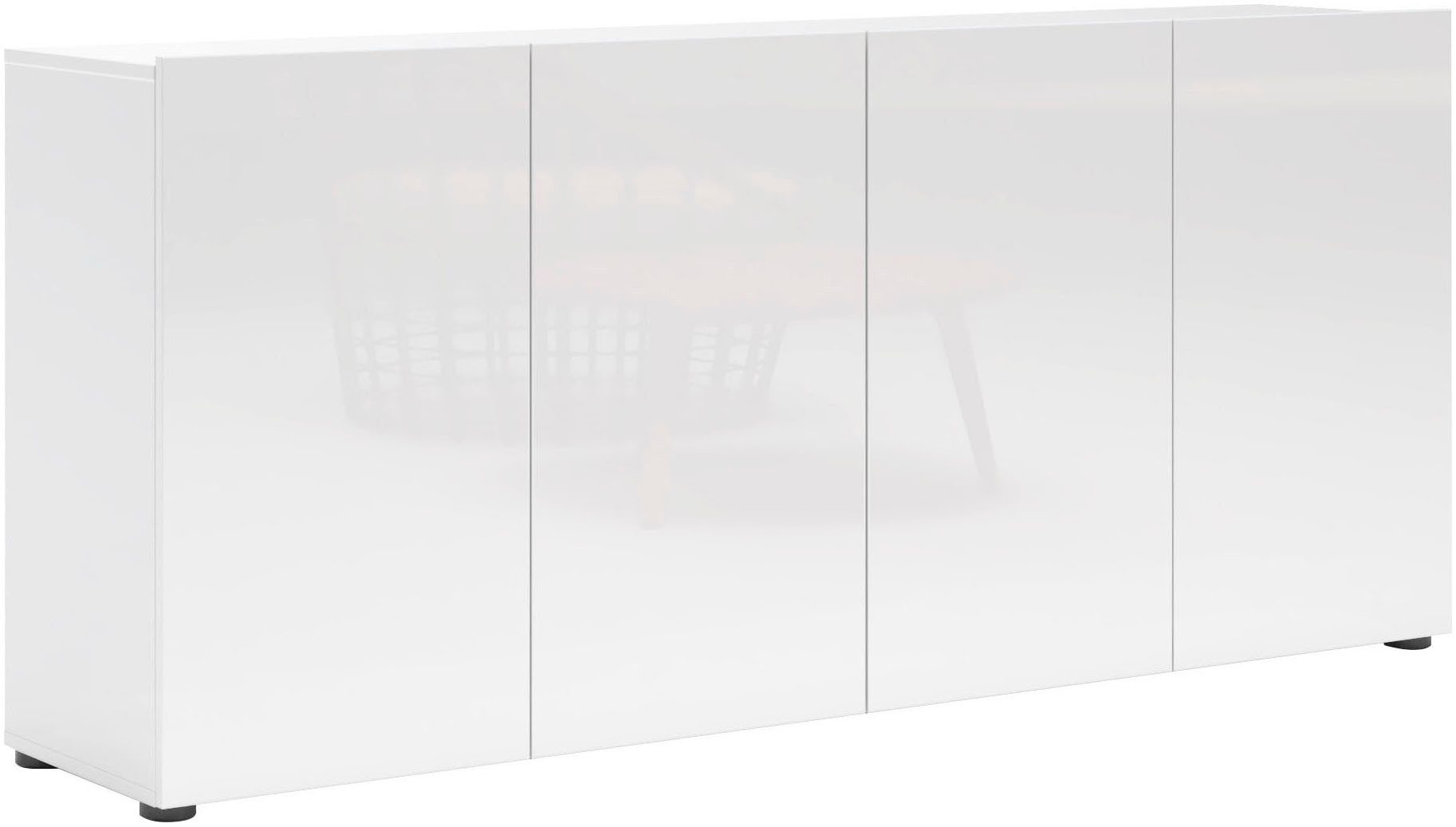 INOSIGN Sideboard Mister, Kommode mit 4 Türen, komplett Hochglanz lackiert, Breite 180cm