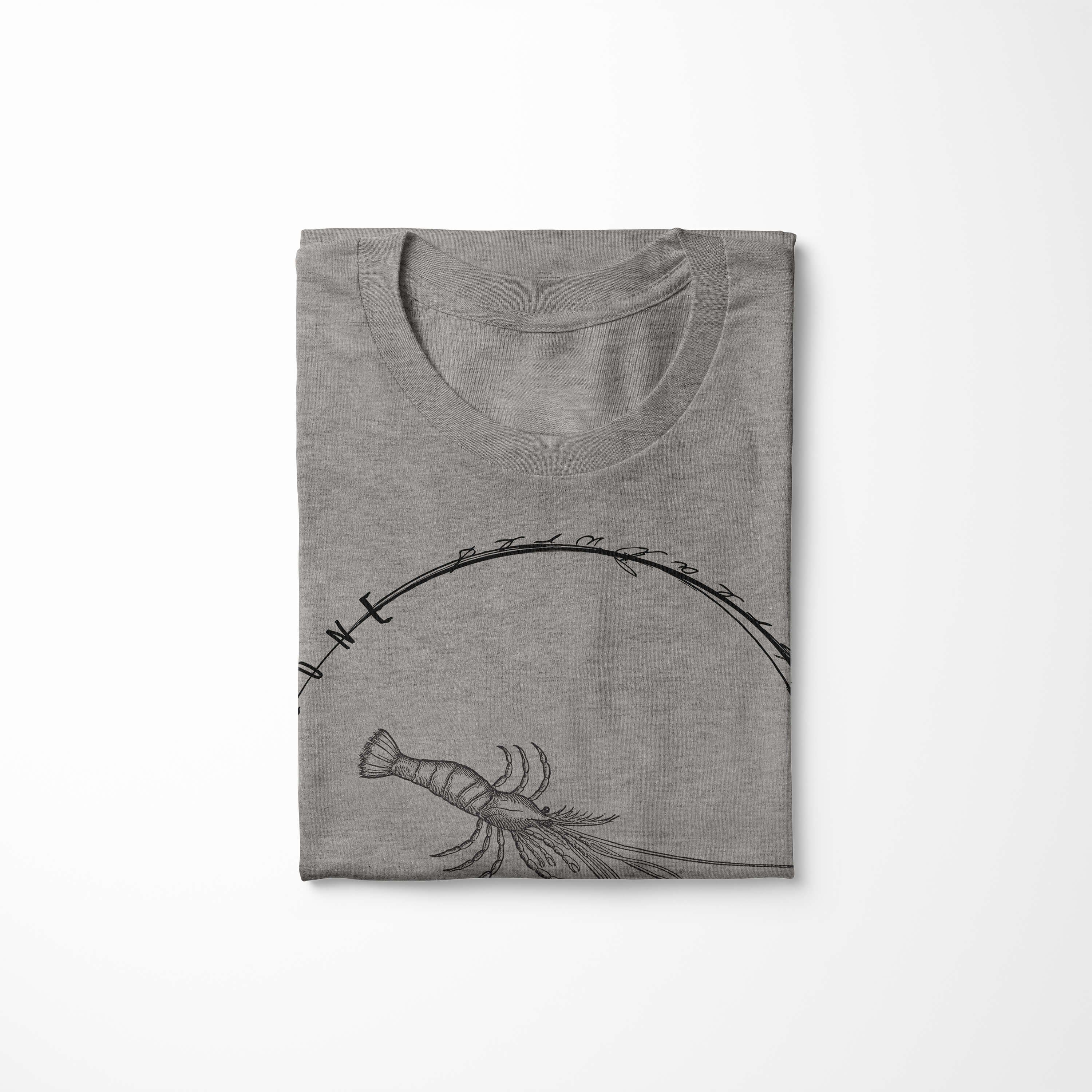 Sinus Schnitt sportlicher Serie: 012 Ash Tiefsee Art / - feine T-Shirt Struktur Sea und T-Shirt Fische Sea Creatures,