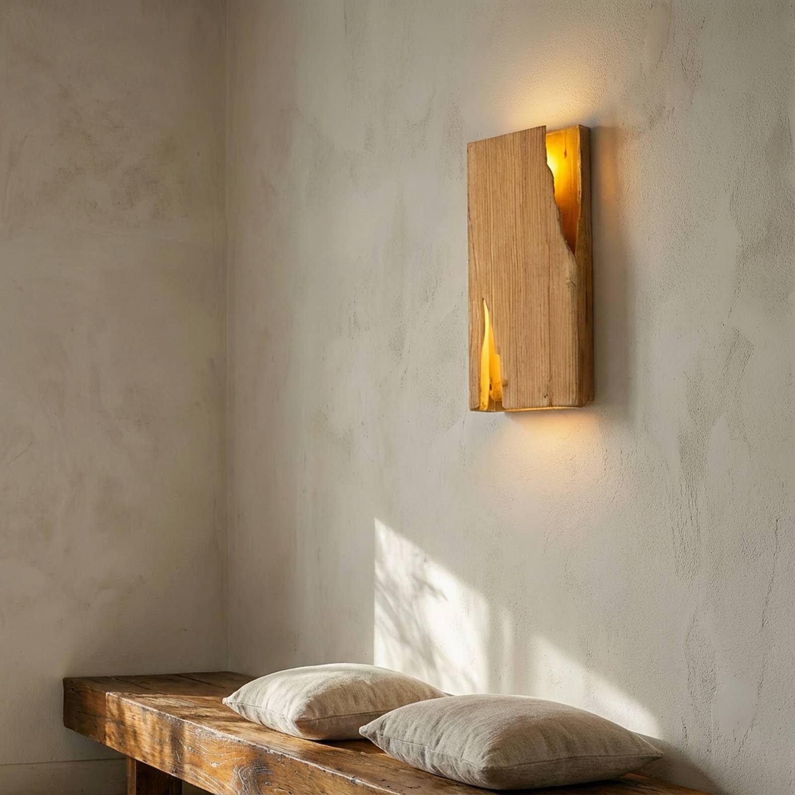 Lucande Wandleuchte Tarry, Holz IP20, 2 x 10 W LED