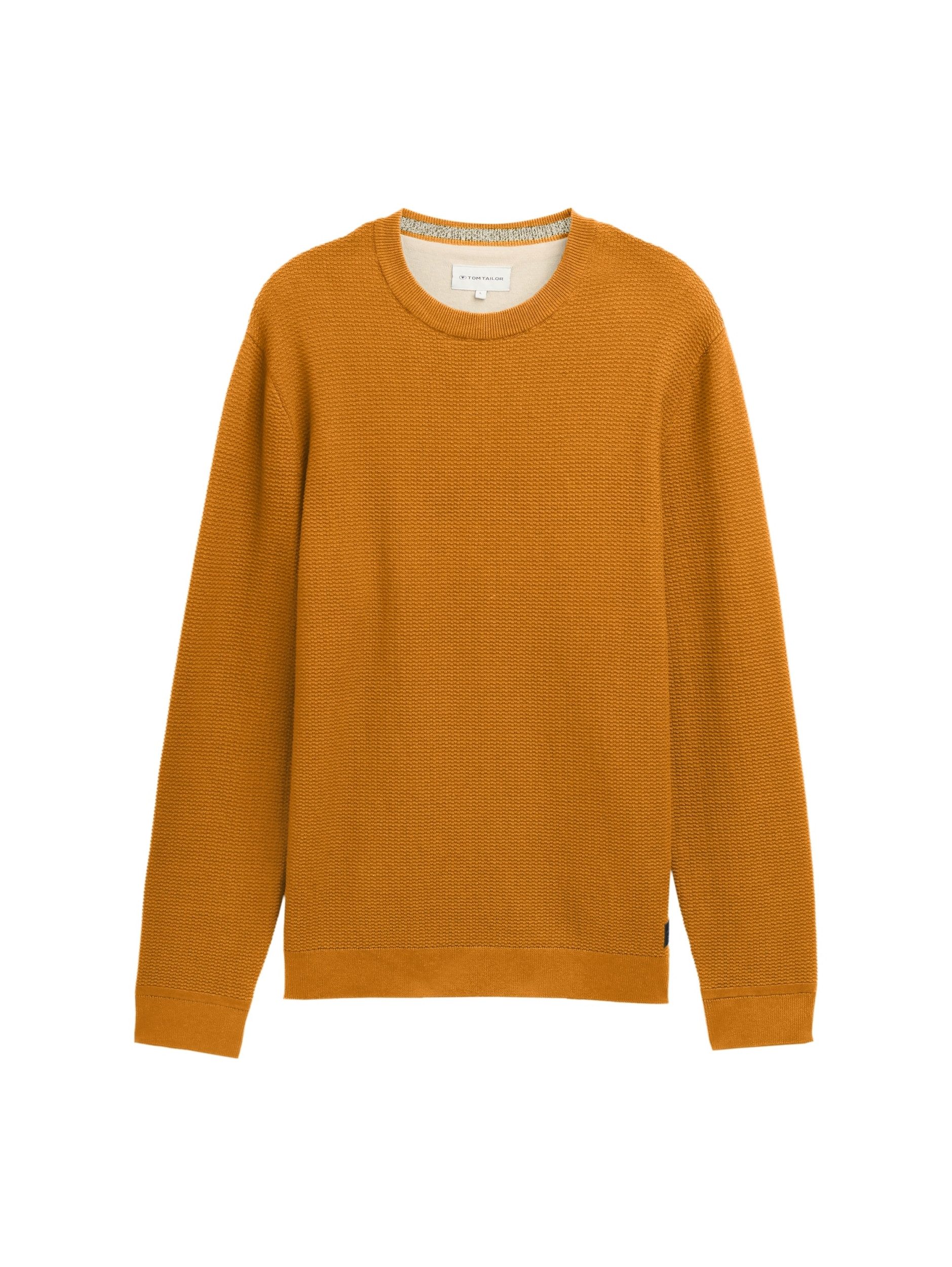 Strickpullover structured crewneck knit