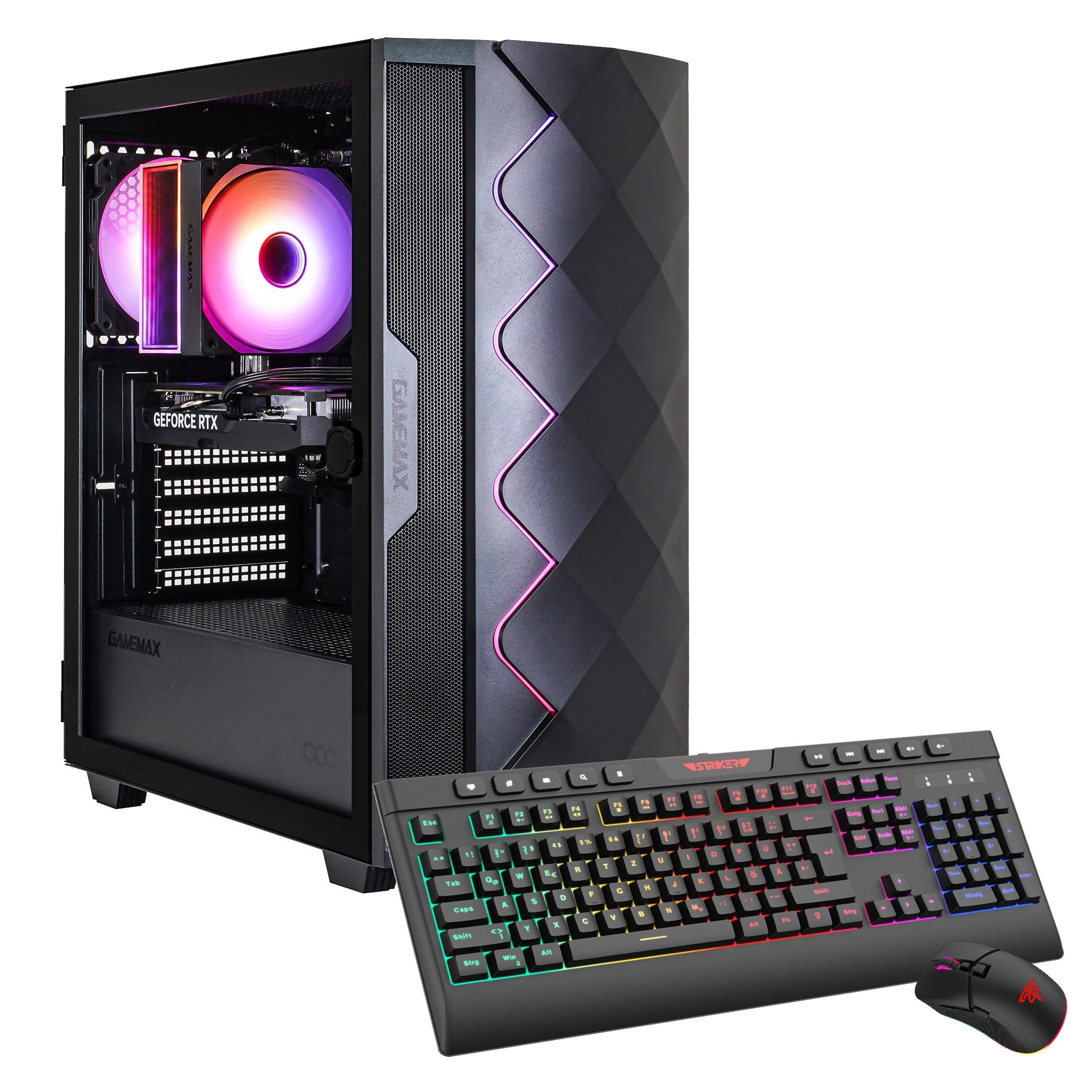GAMEMAX Diamond BK 7585 AMD Ryzen 5 7500F RTX 5060 32GB DDR5 1TB SSD Gaming-PC (AMD Ryzen 5 7500F, RTX 5060, 32 GB RAM, 1000 GB SSD, Luftkühlung aktiv, Windows 11, DDR5 RAM)