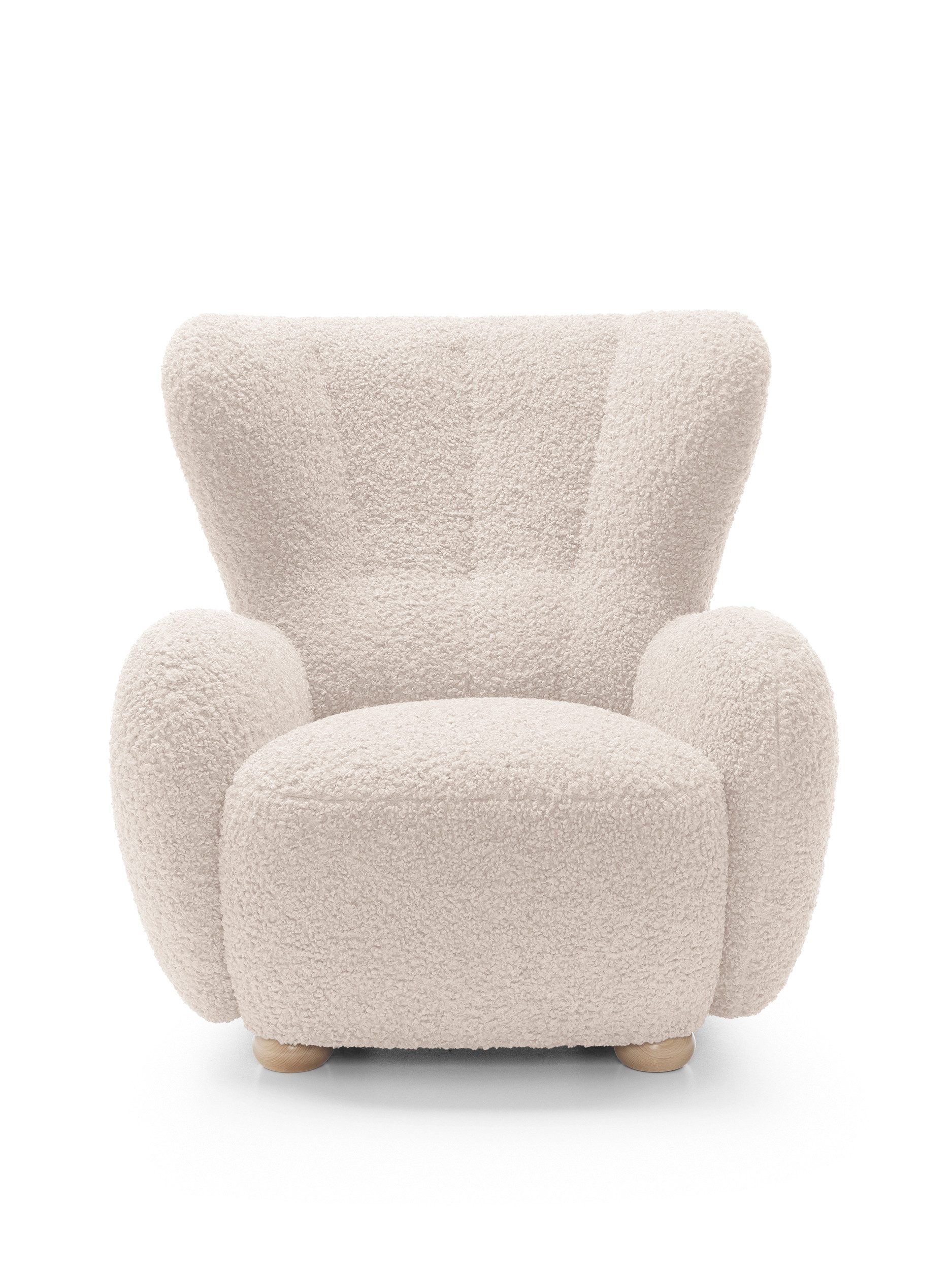 Goldstoff Sessel HUGSY Relaxsessel Boucle mit hoher Rückenlehne – Skandi & günstig online kaufen