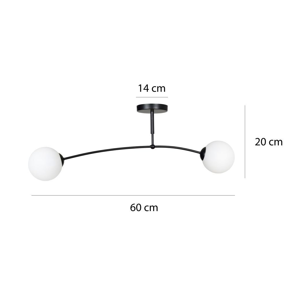 Metall Deckenlampe Licht-Erlebnisse ohne Glas Weiß Leuchtmittel, Deckenleuchte Schwarz SENARA, E14