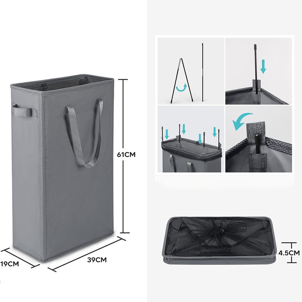 FELIXLEO Wäschesack Slim Wäschekorb, kleiner faltbarer, schmaler Wäschesack günstig online kaufen