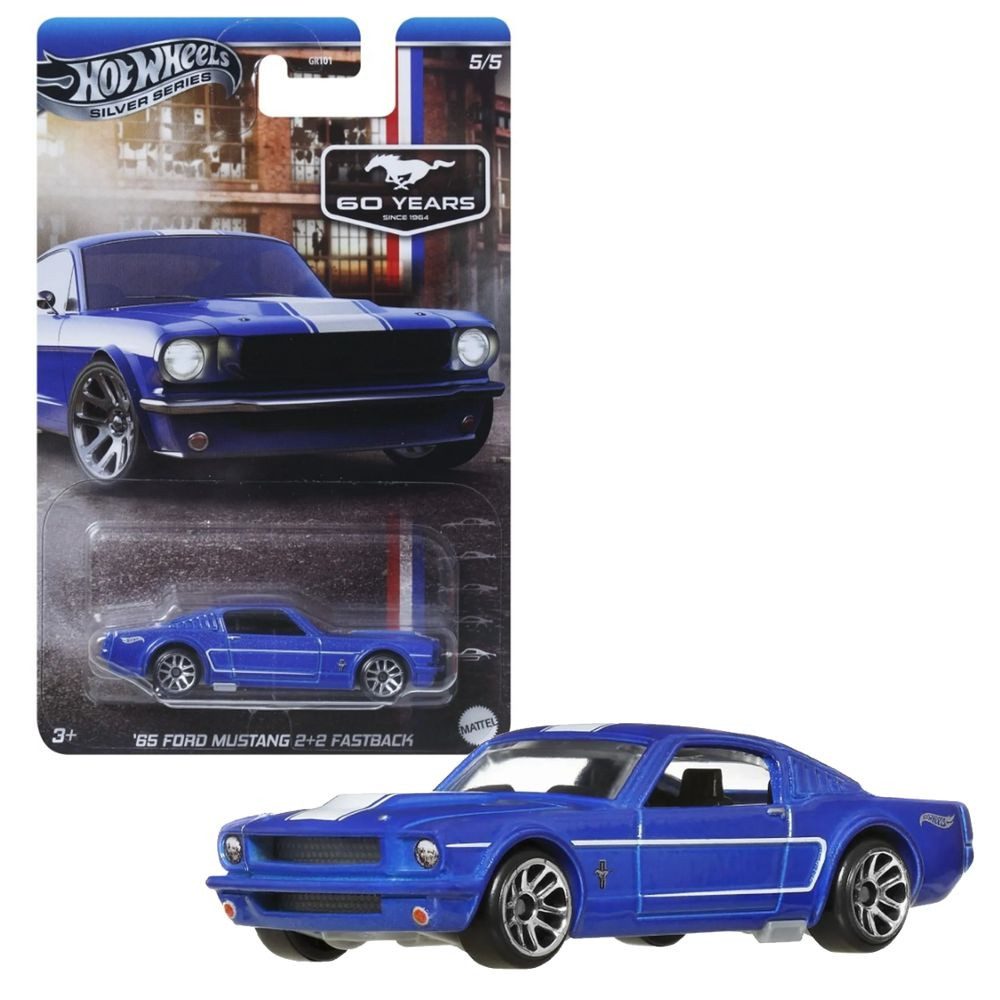 Hot Wheels Spielzeug-Rennwagen Ford Mustang Fastback 2+2 JBY54 Hot Wheels Silver Series Fahrzeug
