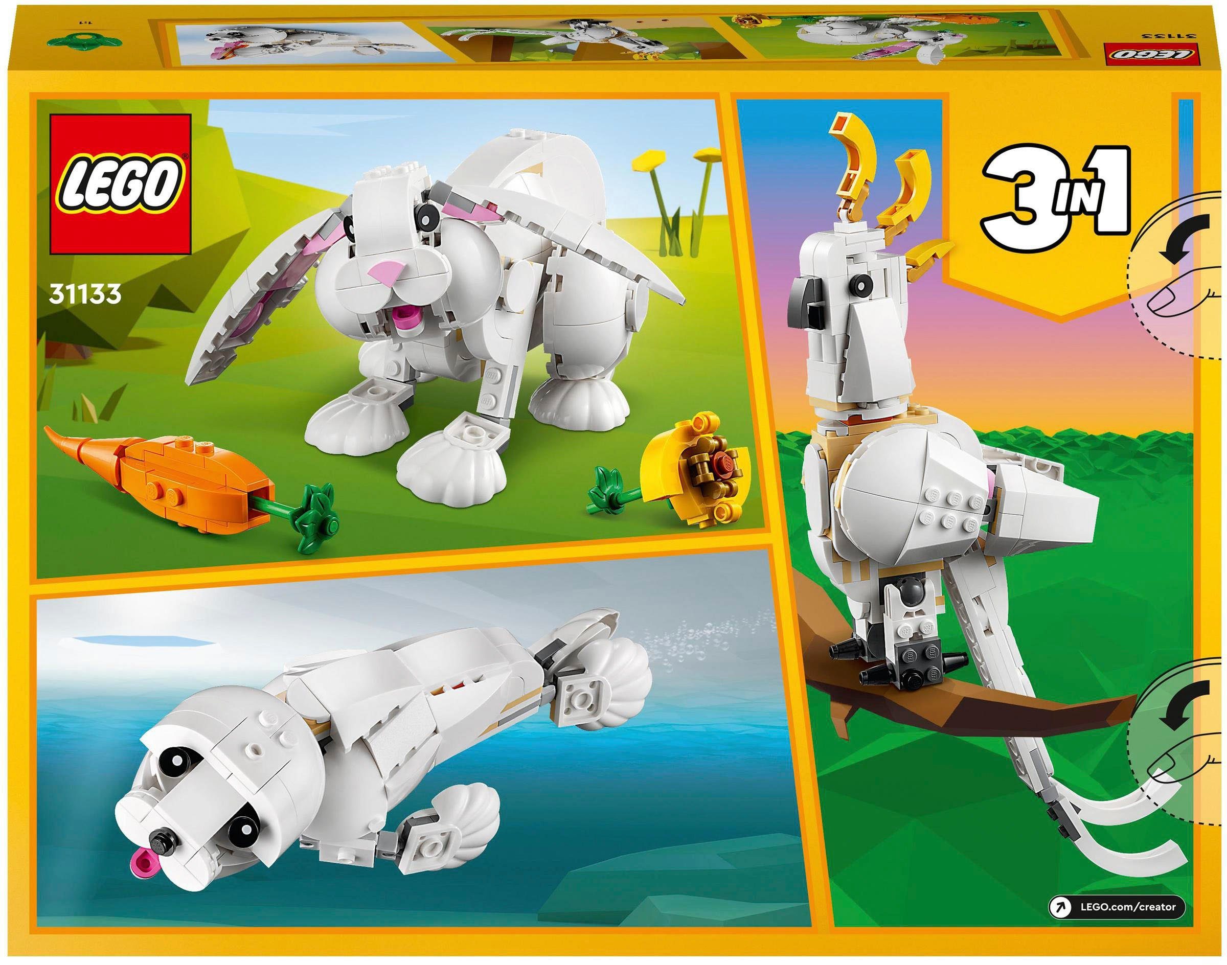 LEGO® Hase Weißer LEGO® 3in1, Made Creator in (31133), Konstruktionsspielsteine St), Europe (258