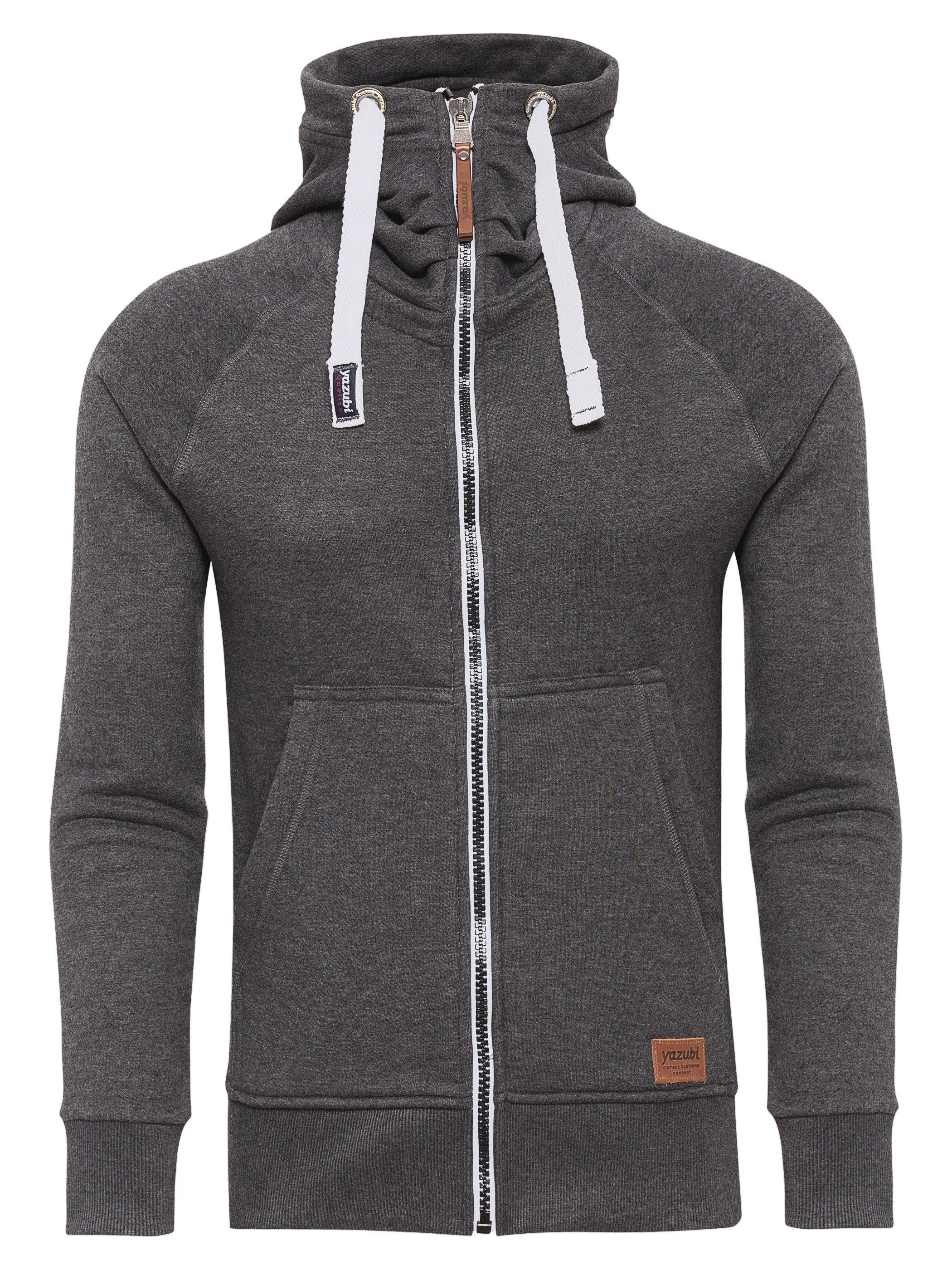 Yazubi Kapuzensweatjacke Jacob (Moonless Kapuze Grau Night Zip Hoodie 194203) mit