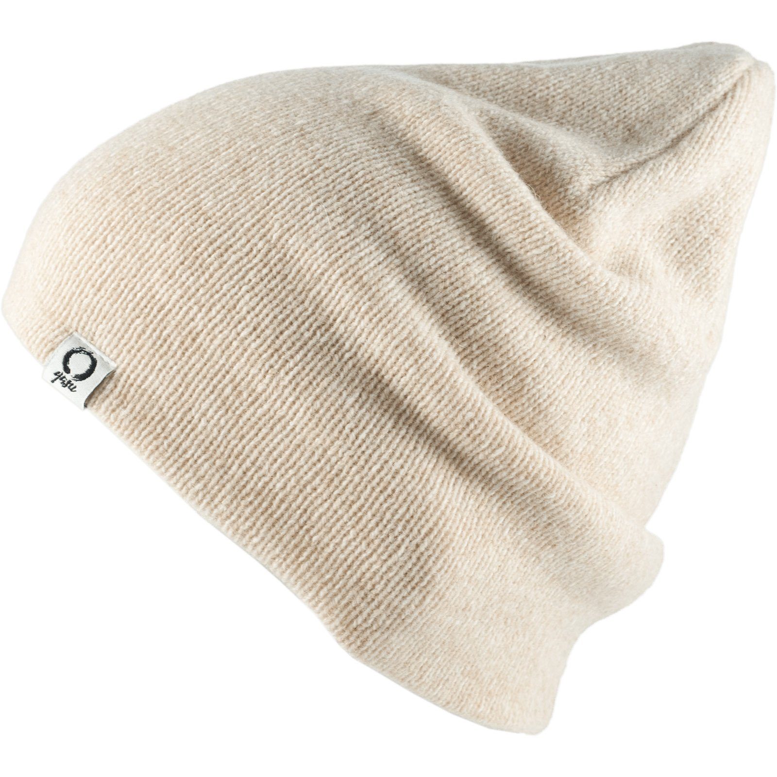 yasu Beanie Wintermütze Nami Fein Strickmütze Unisex Beanie Mütze Wollmütze Lamm Wolle Beige