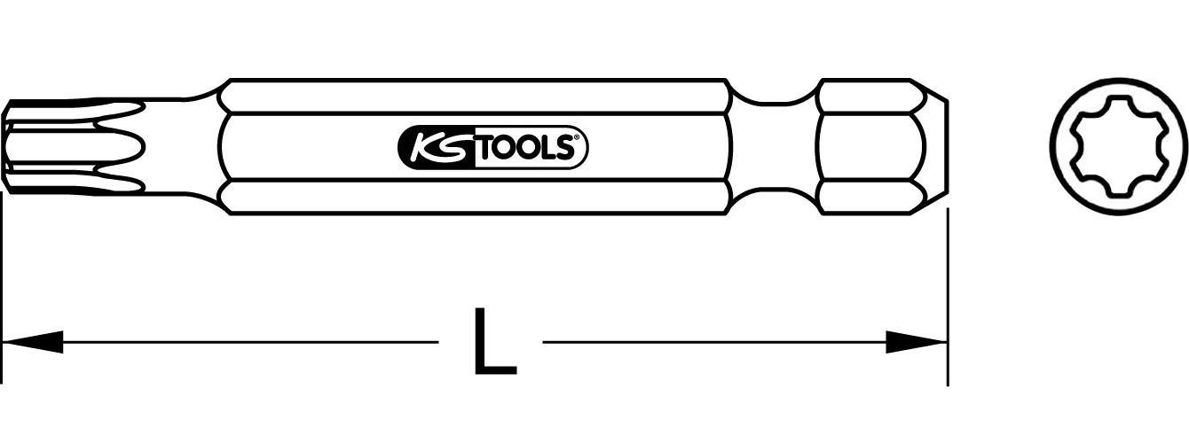 Thumbnail - KS Tools Bohrer- und Bitset 1/4" Torx PLUS Bit, 50mm, IP15