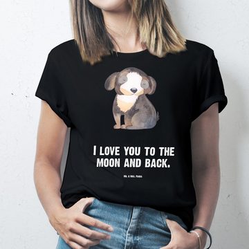 Mr. & Mrs. Panda T-Shirt Hund Entspannen - Schwarz - Geschenk, Hunderasse, Liebe, schwarzer Hu (1-tlg)
