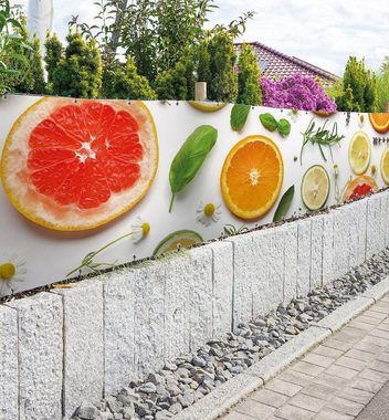 MyMaxxi Sichtschutzzaunmatten Zaunbanner frische Zitrusscheiben Sichtschutz Garten Zaun