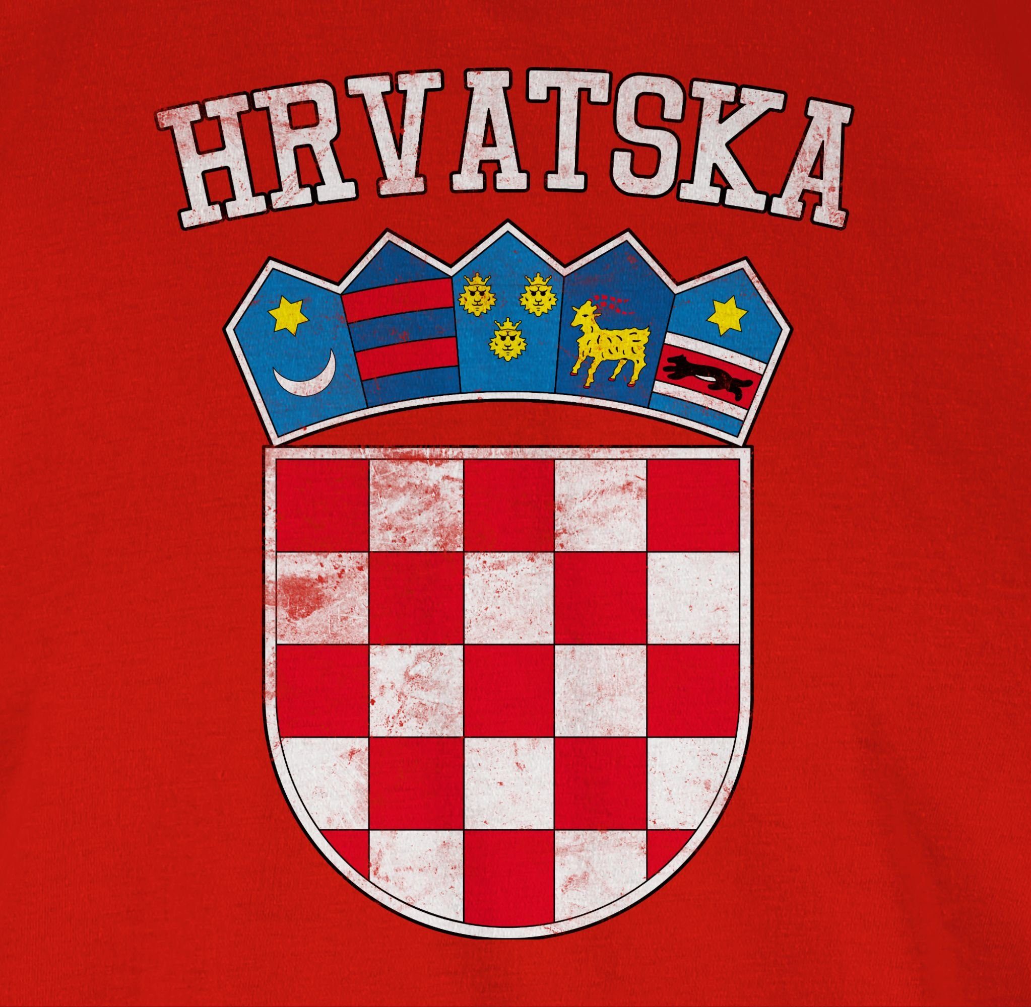 Wappen T-Shirt WM Rot 2 Kroatien EM Fussball 2024 Shirtracer