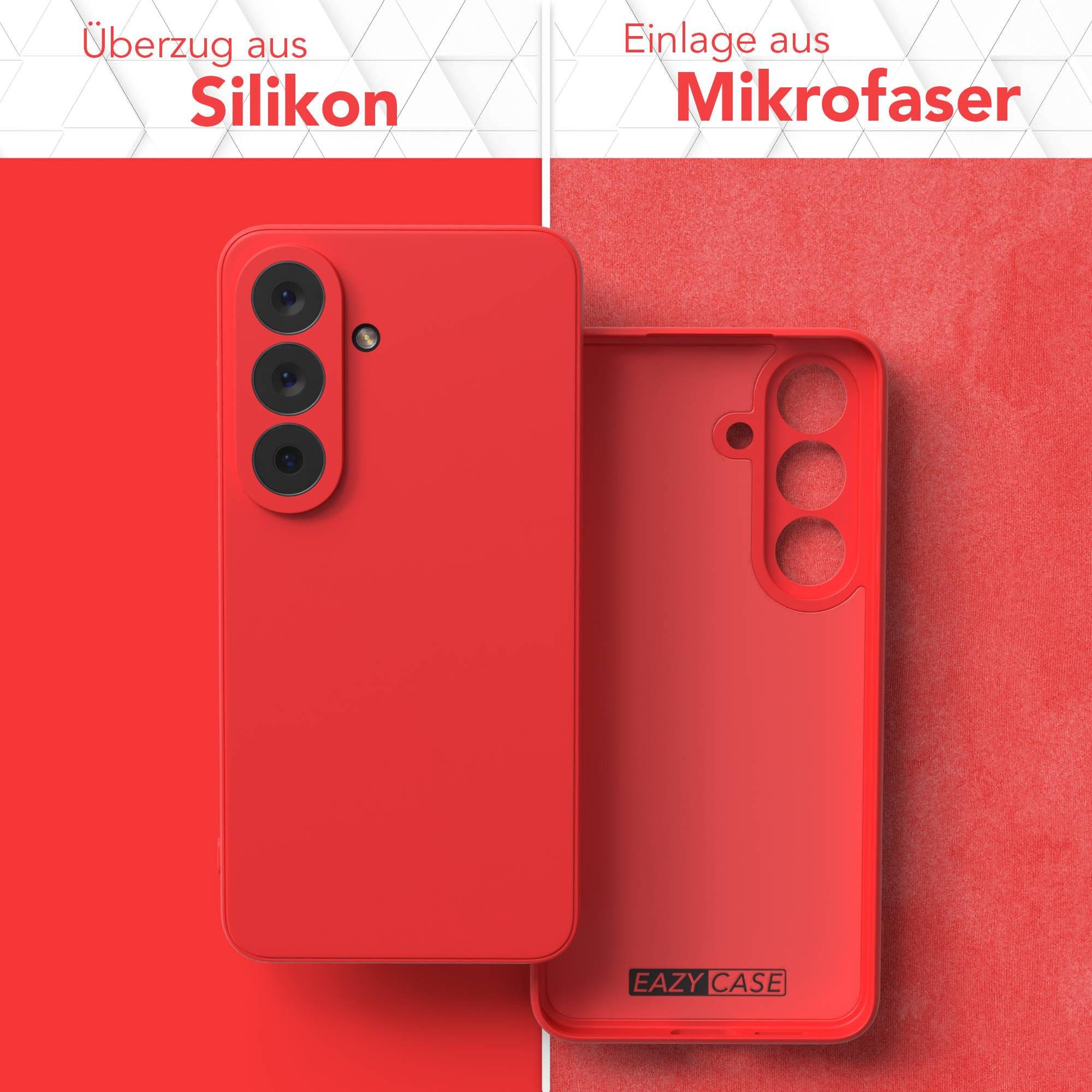 EAZY CASE Handyhülle TPU Hülle für Samsung Galaxy S26 6,3 Zoll, Silikon Schutzhülle mit Kameraschutz stoßfest Handycover elastisch Rot