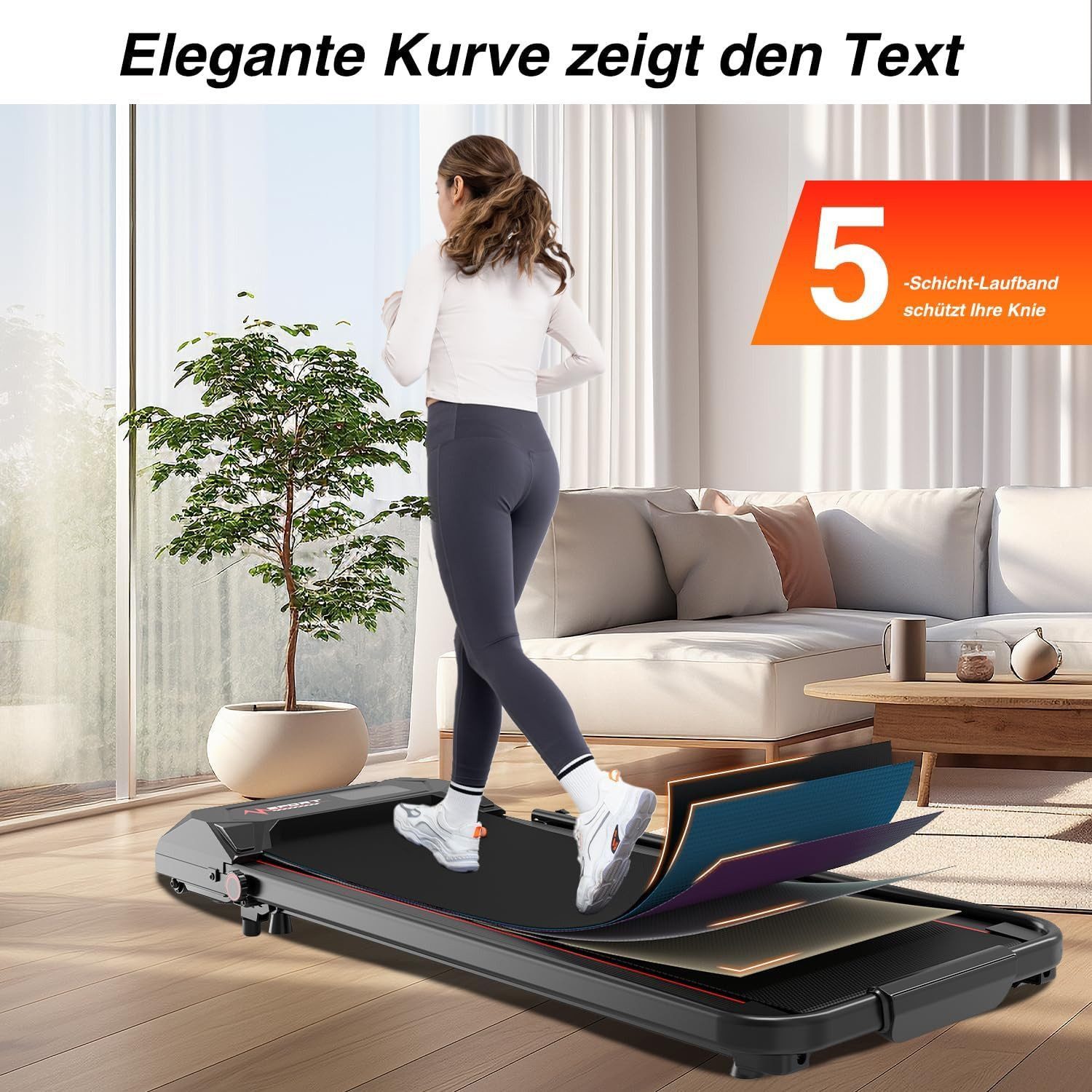 CITYSPORTS Laufband 1400W klappbares Laufband, 1–12 km/h, 2 HP, mit Fernbedienung, Komplett montiert, 6 % Steigung, mit Werkzeugsatz