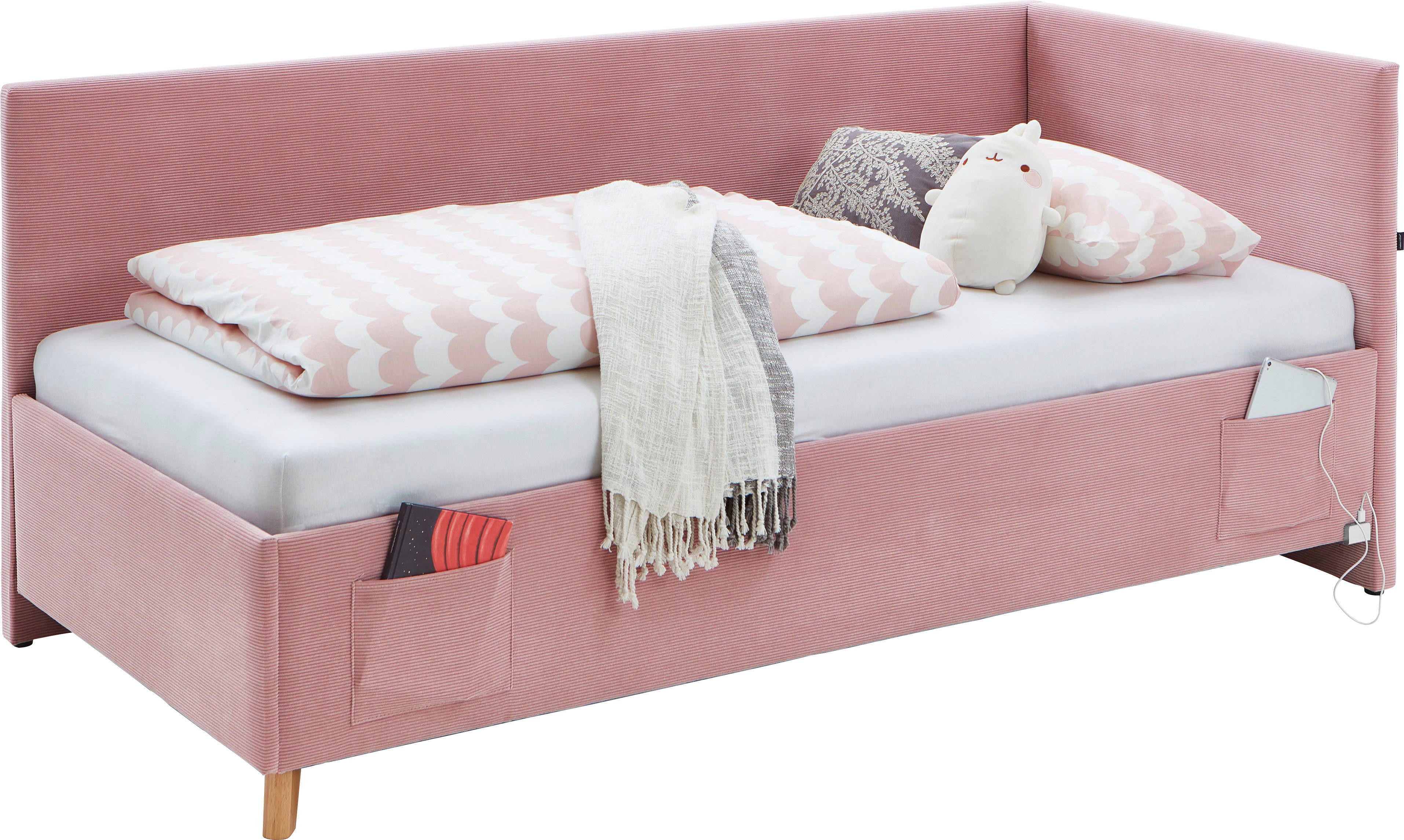 meise.möbel Kinderbett COOL II, Polsterbett wahlweise mit Bettkasten, Jugendbett inkl. USB Anschlüsse