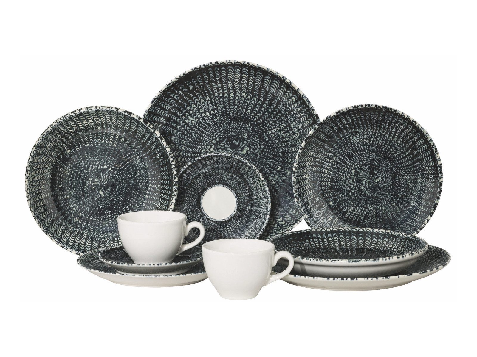 Rosenthal Geschirr-Set Sandora Darkblue Set 10tlg, Porzellan