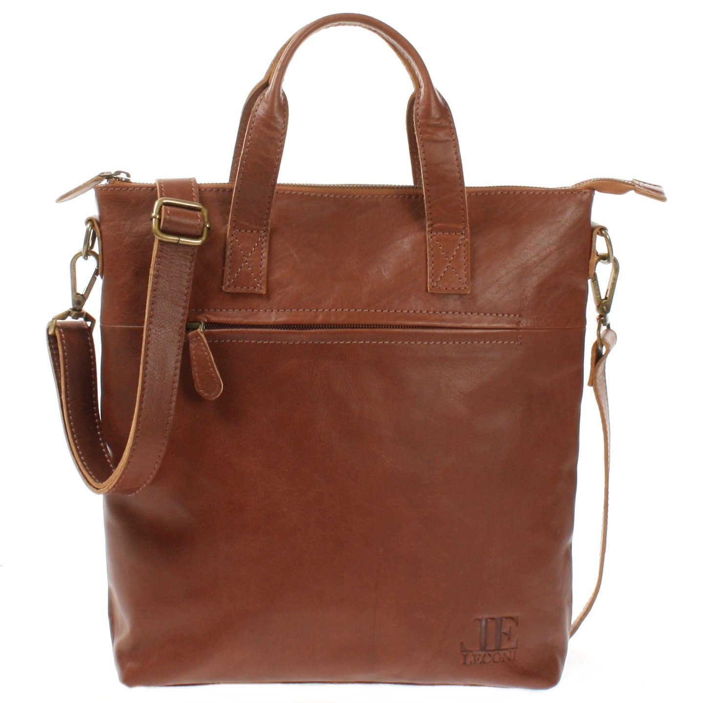 Umhängetasche Damentasche Henkeltasche Leder braun LE0068