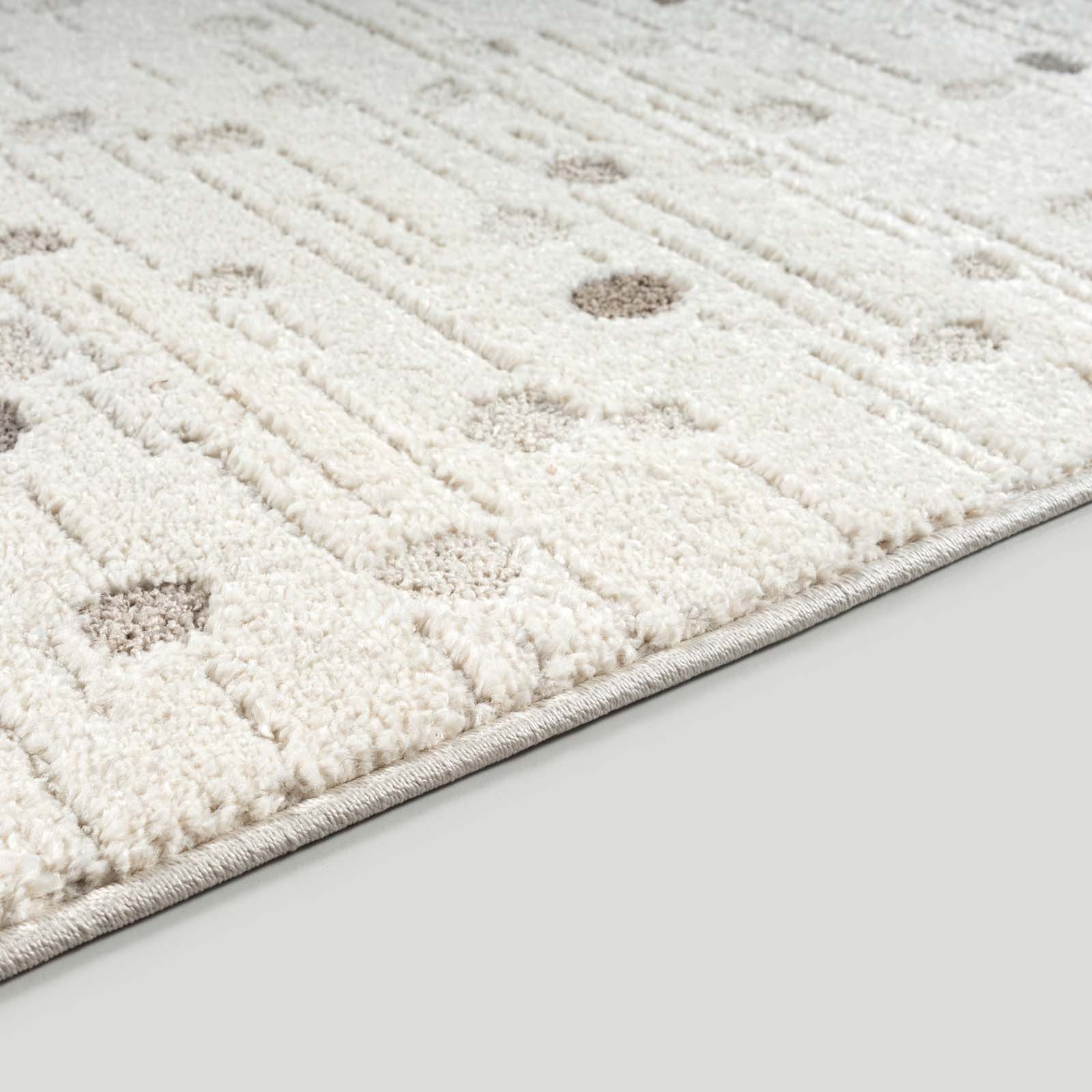 TaraCarpet Teppich Emilia Creativ Punkte Pastellfarben Wohnzimmer Schlafzimmer Jugendzimm, rechteckig, Höhe: 14 mm, bunt hoch tief 3D Struktur Pastell Wohnzimmer Schlafzimmer 80x150