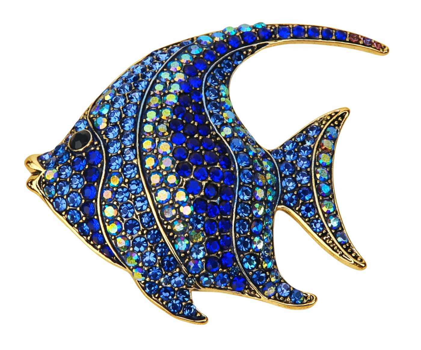 Ella Jonte Brosche, maritime funkelnde Glitzer Strass Brosche Fisch