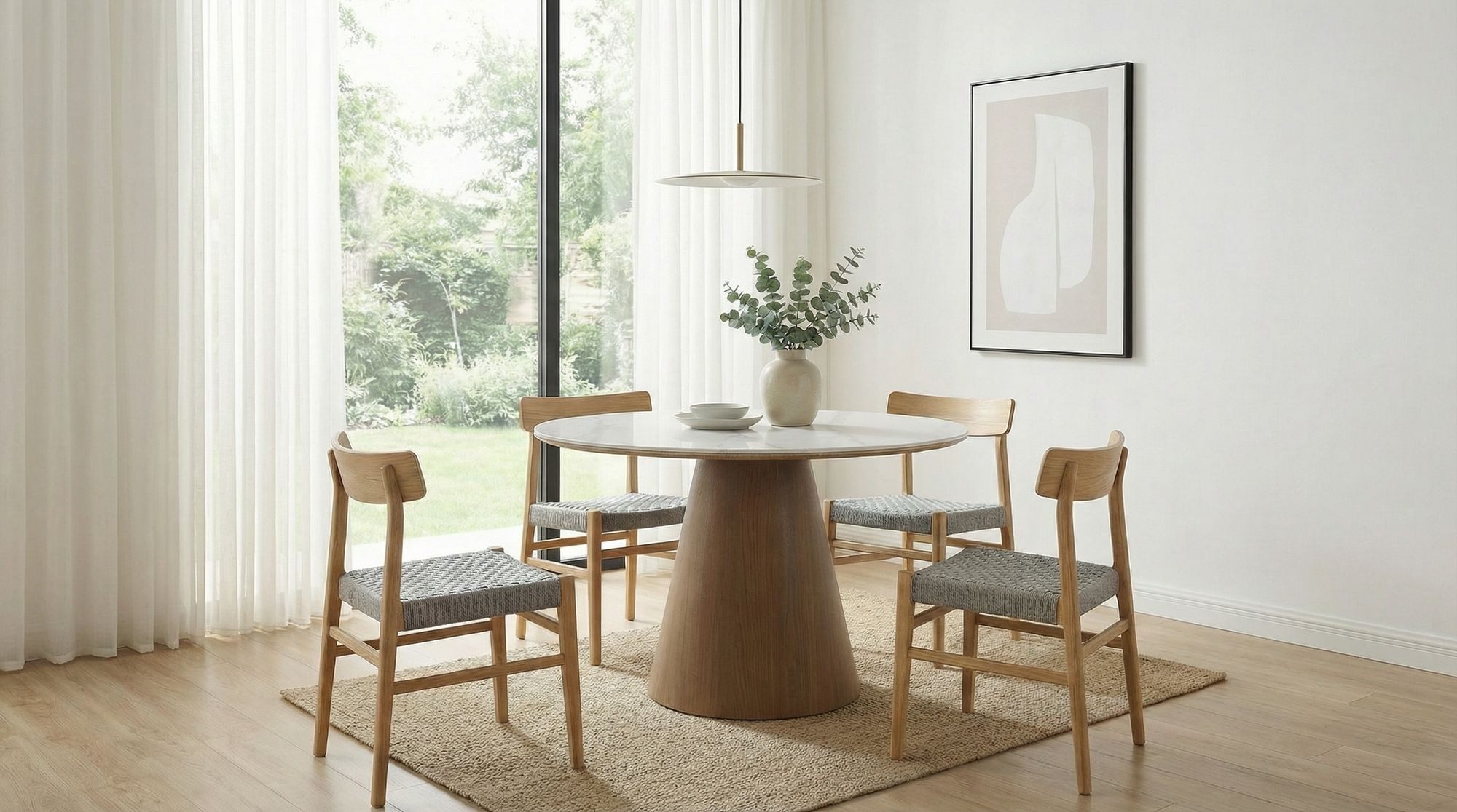 FINEBUY Esstisch FB115647 Esszimmertisch 120cm Marmor Optik rund Küchentisch 6 Personen (Runder Tisch für stilvolle Essbereiche), Robust und elegant für den täglichen Gebrauch