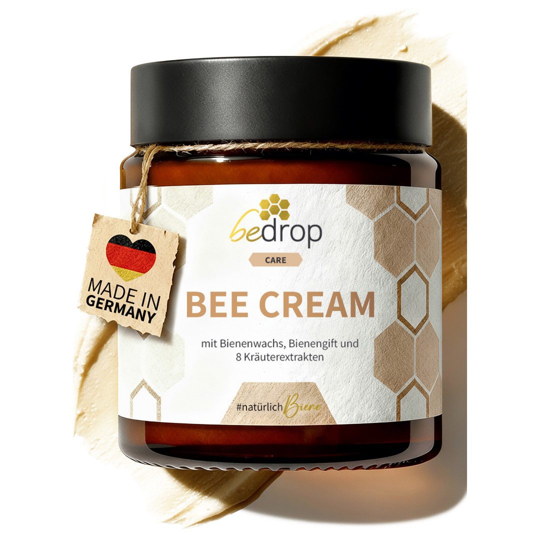 bedrop Körpercreme Bee Cream Bienengiftsalbe hochdosiert mit 8 Kräuterextrakten Einzelpackung, Für eine natürliche Уход за кожей. Muskeln, Gelenke & Rücken