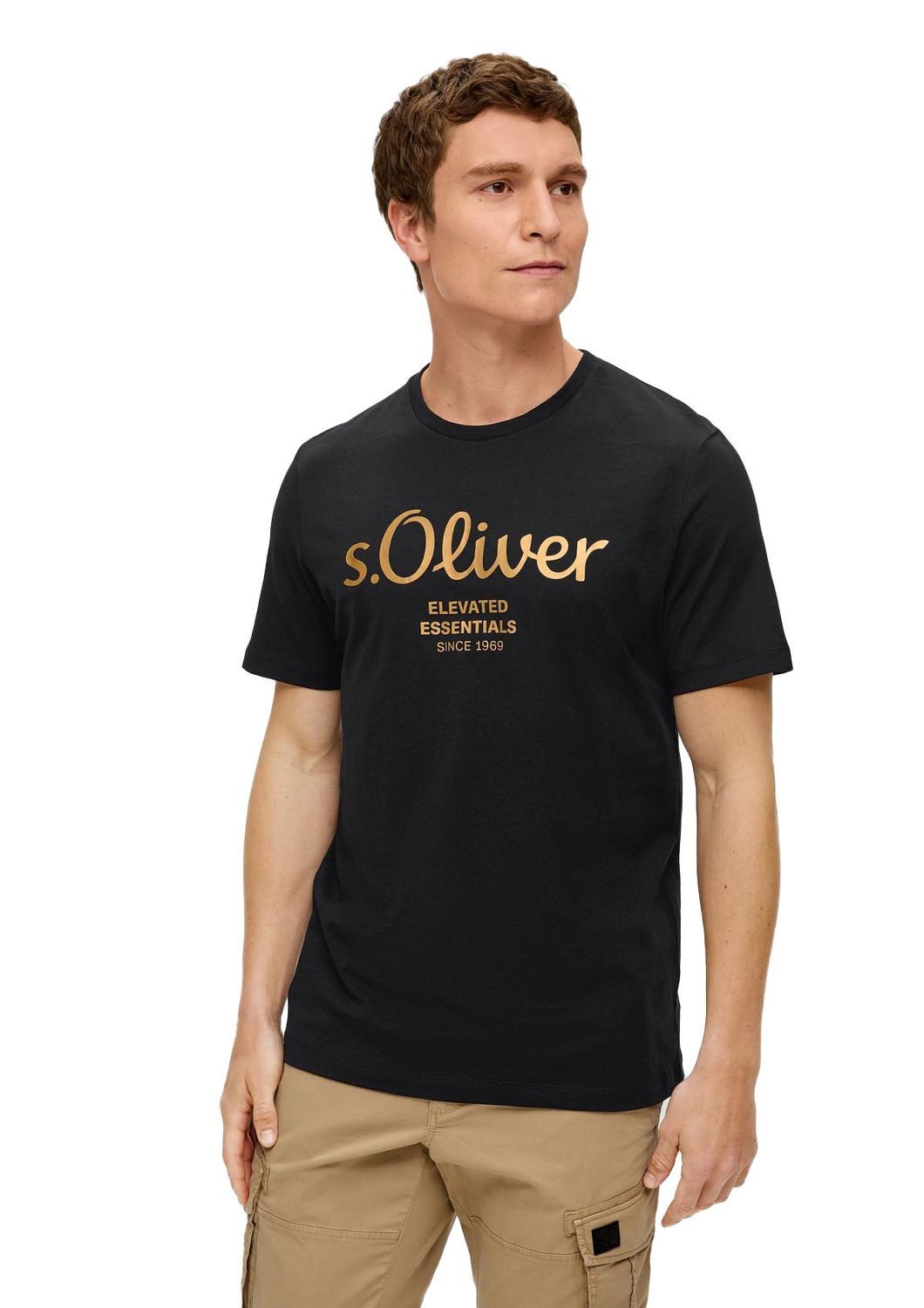 s.Oliver T-Shirt Casual (2-tlg) mit Rundhals-Ausschnitt, kurzarm, Logo-Aufd günstig online kaufen