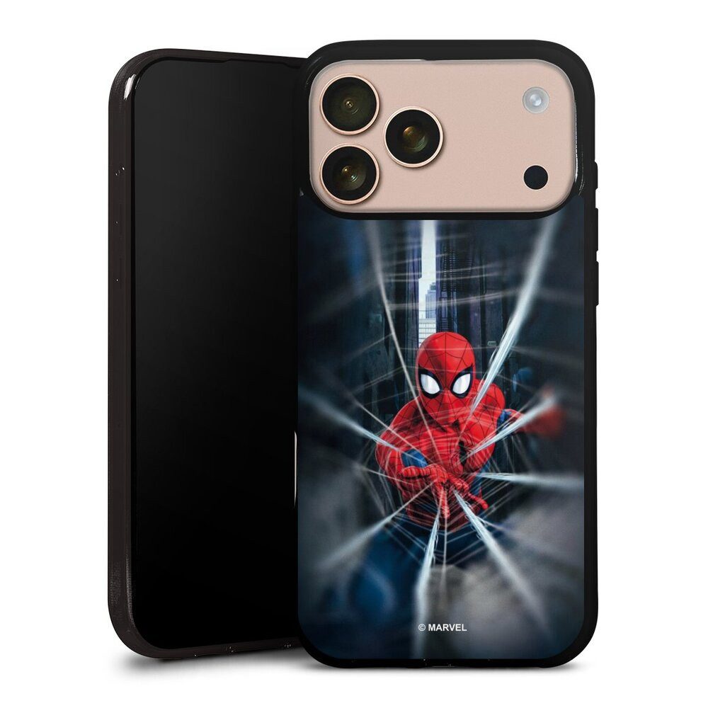 DeinDesign Handyhülle Marvel Spider-Man Kinofilm Spider-Man Webs In Action, Apple iPhone 17 Pro Max Silikon Hülle Bumper Case Handy Schutzhülle