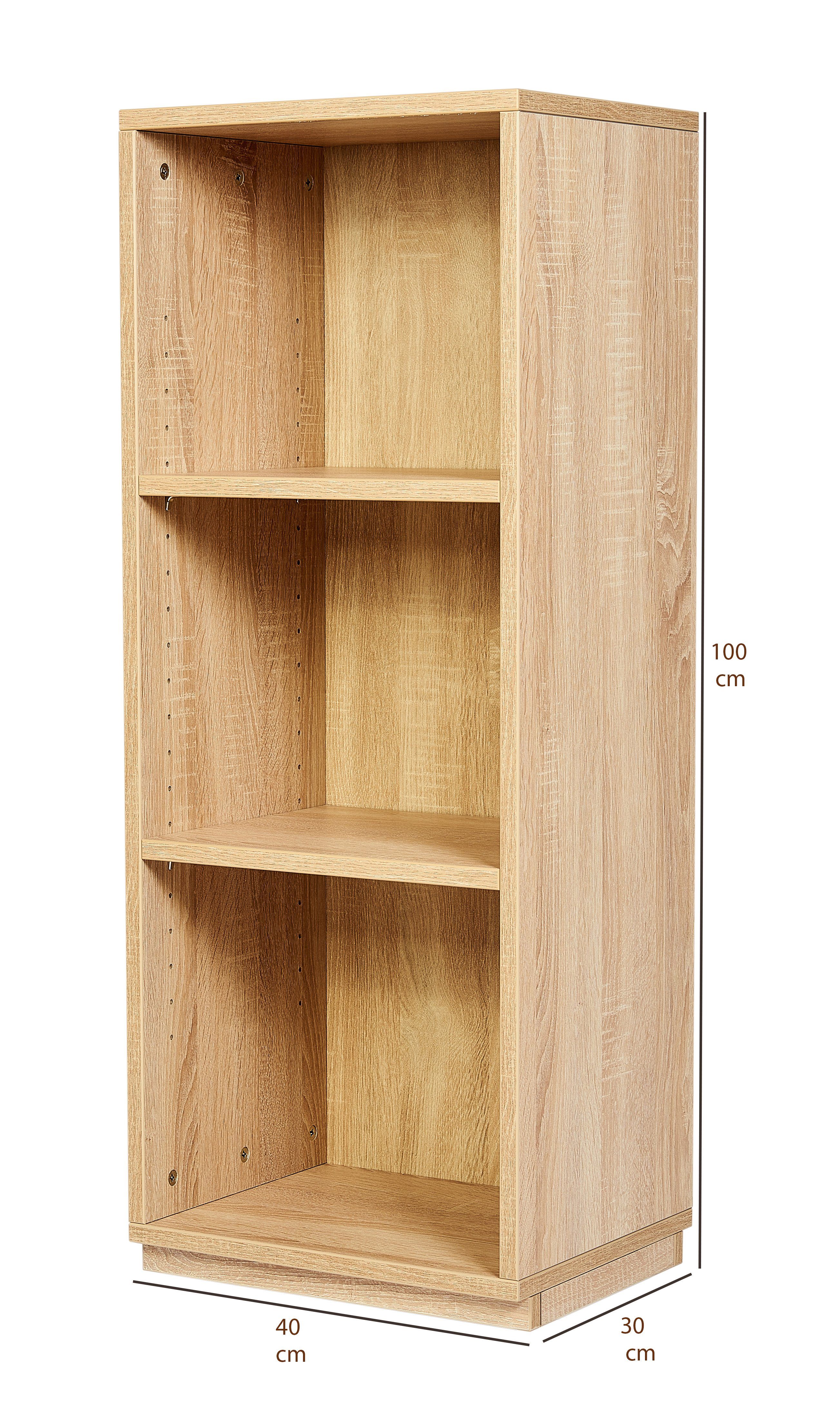 Wohnzimmerregal oder Bücherregal kundler 40, individuell kombinierbar T32, cm home H100 B Eiche Regal Premiumdekor
