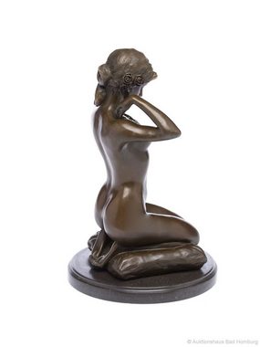 Aubaho Skulptur Bronzefigur kniende Frau nach Paul Ponsard Bronze Skulptur 31cm Replik