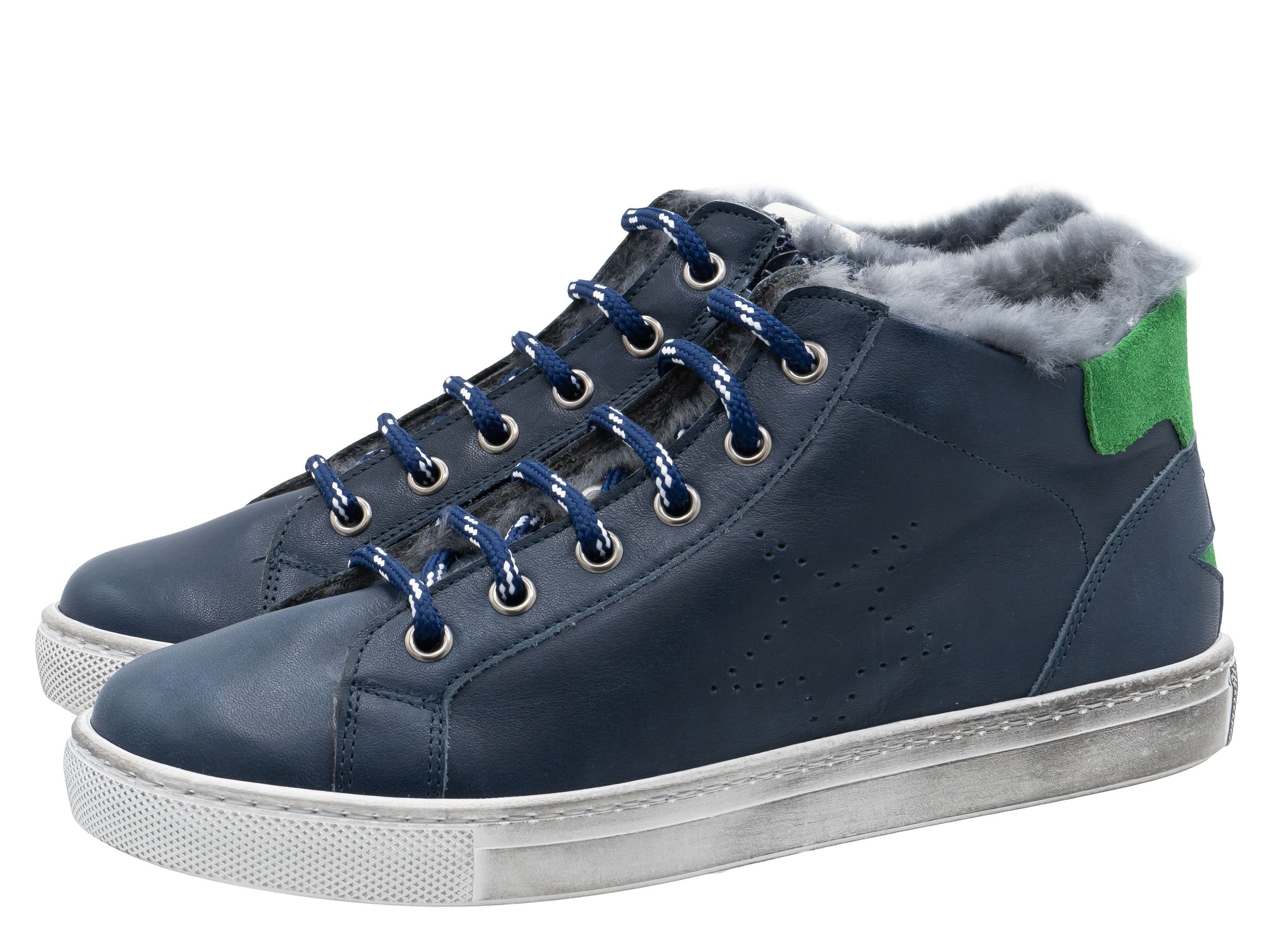 Zecchino d'Oro Zecchino d'Oro Кроссовки Junge F15-4688 Winterschuhe Lammfell Blau Schnürstiefelette