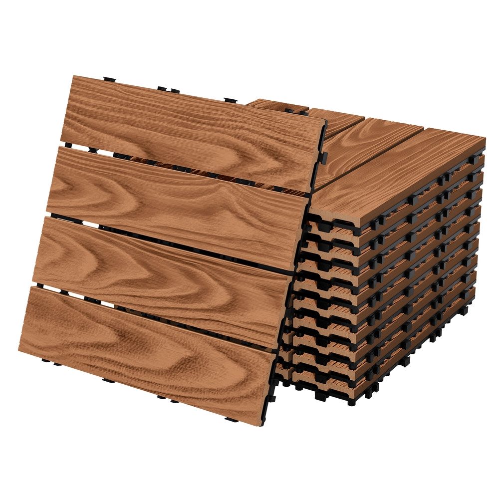 Terrassendielen WPC Bodenplatte Terrassenfliesen Fliesen mit Drainage und Klicksystem