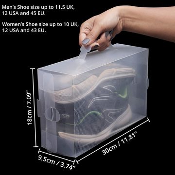 Kurtzy Organizer Klar Kunststoff Schuhkästen (40 Stück) - Platzsparend, Transparente Plastikschuhboxen (40 Stk) - Platzsparende Aufbewahrung