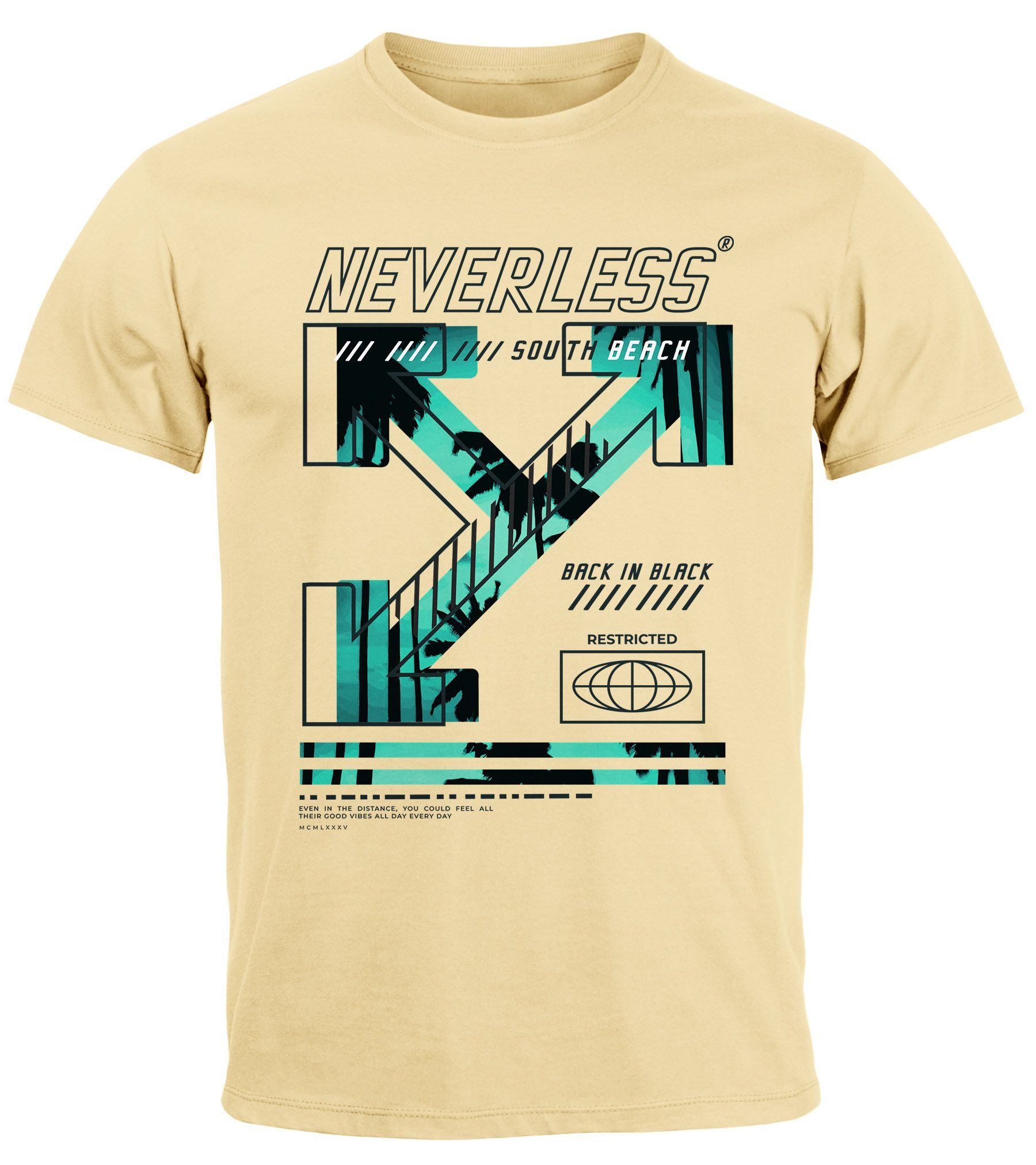Neverless Print-Shirt Herren T-Shirt Text Print günstig online kaufen