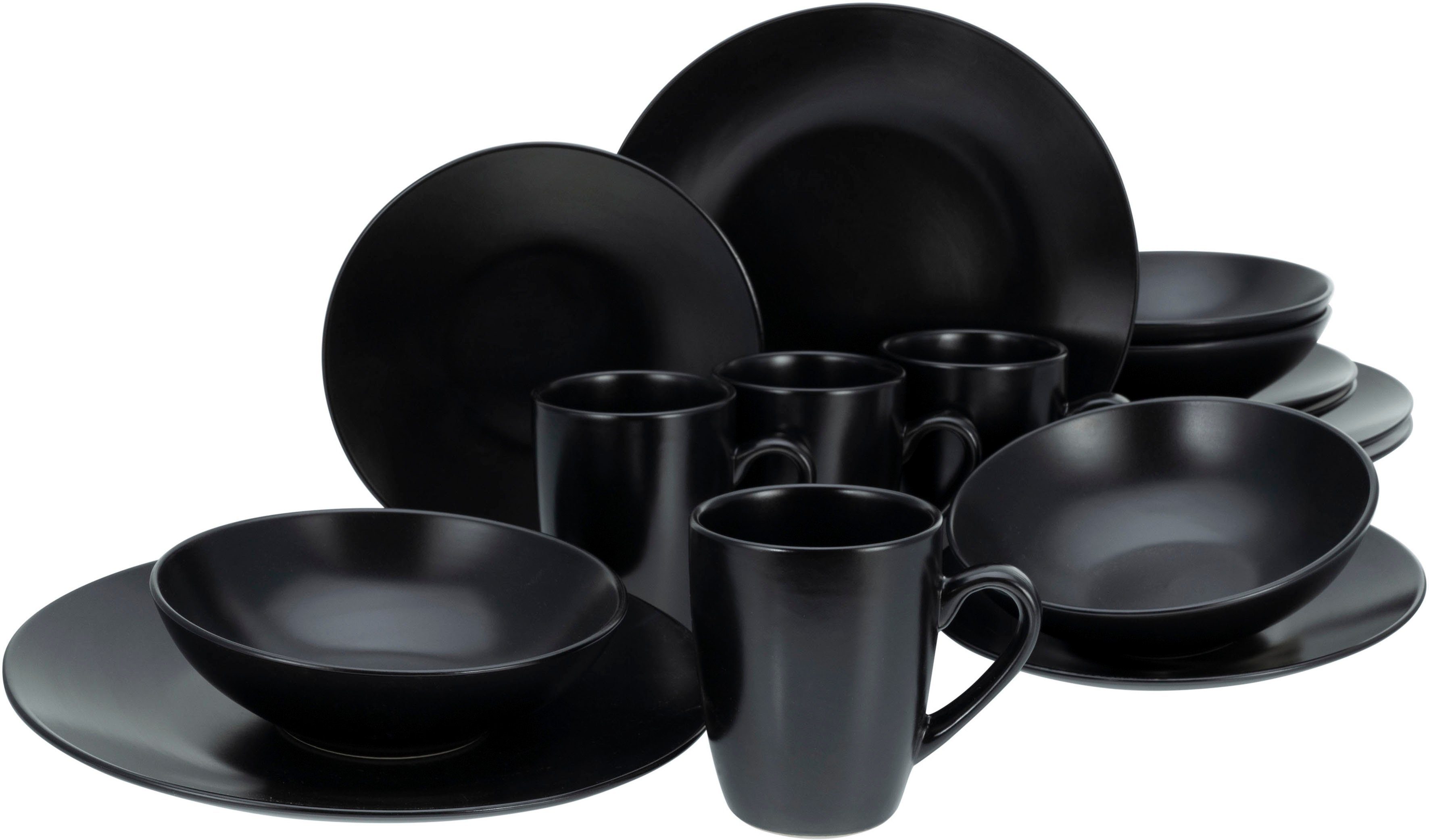 Kombiservice Geschirr-Set Black Matt