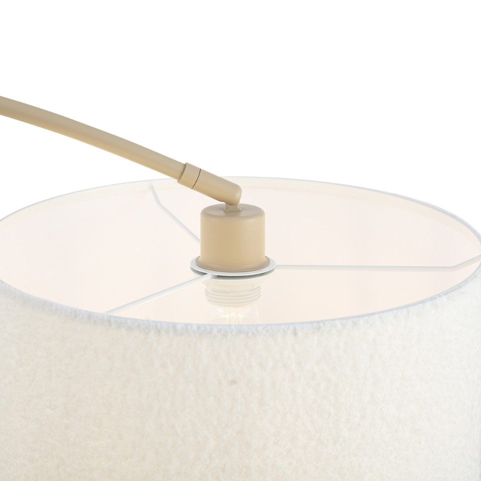 Qazqa Bogenlampe Vinossa, ohne Leuchtmittel, Warmweiß, QAZQA Bogen­lampe, e27, Beige, Stahl, Modern
