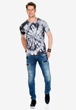 Cipo & Baxx T-Shirt mit coolem Batik-Muster