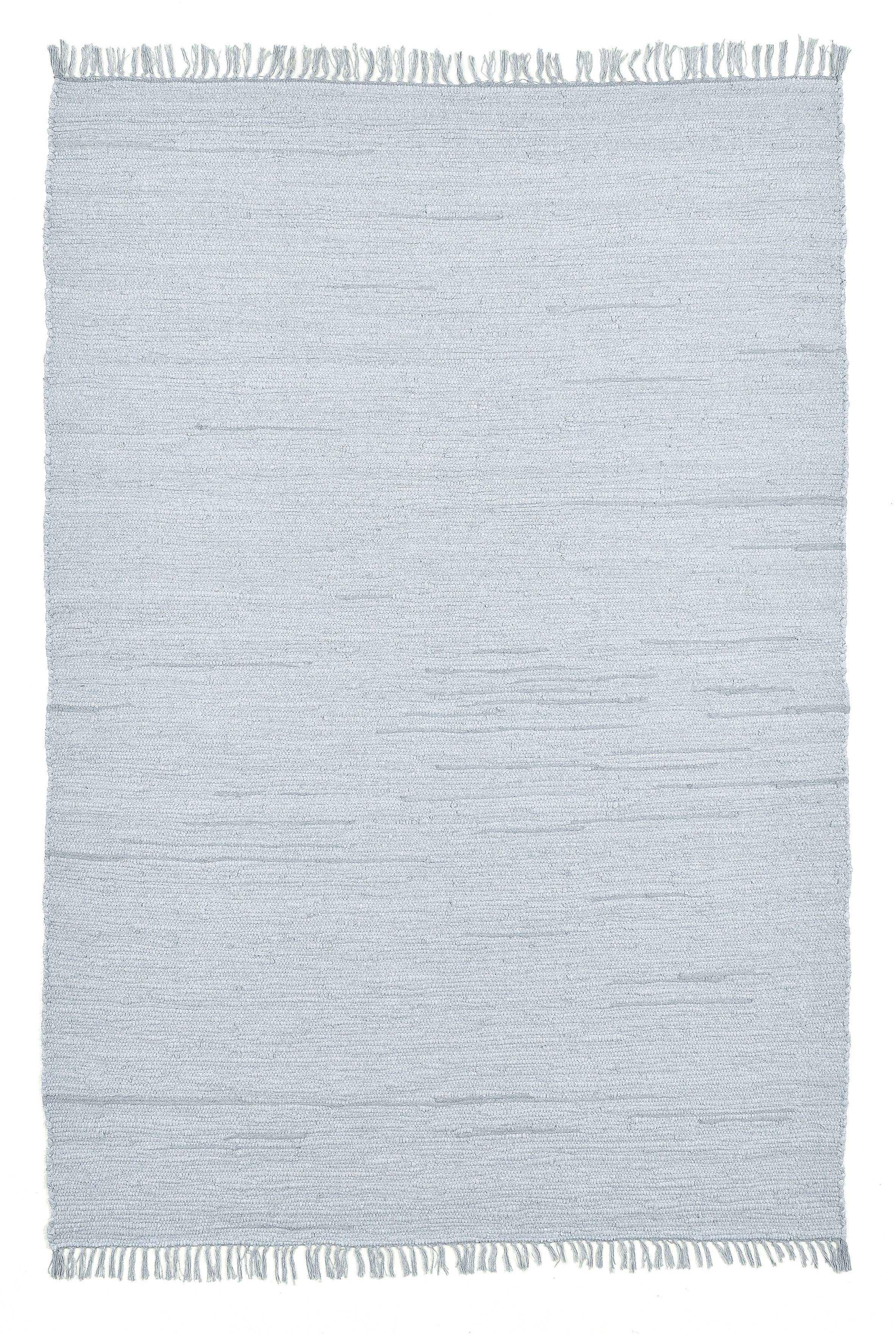 Fransen Flachgewebe, Happy 5 THEKO, Teppich Teppich, mit reine rechteckig, Handweb Cotton, mm, Höhe: handgewebt, Baumwolle, grau