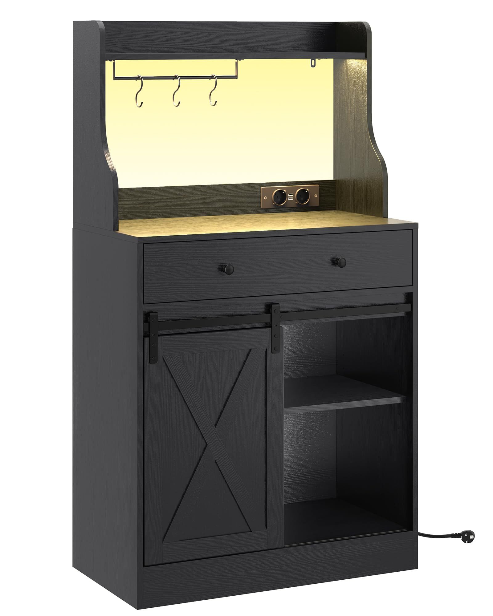 MSMASK Sideboard Küchenschrank Mehrzweckschrank mit LED und Steckdose, mit günstig online kaufen